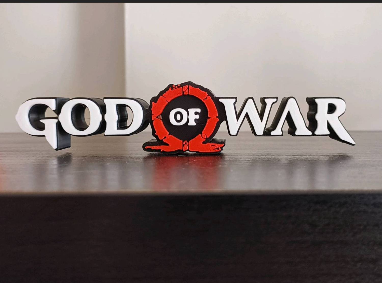3dWonder God of War Logo | Red & White Desk Decor for Home, Office & Gaming Setup