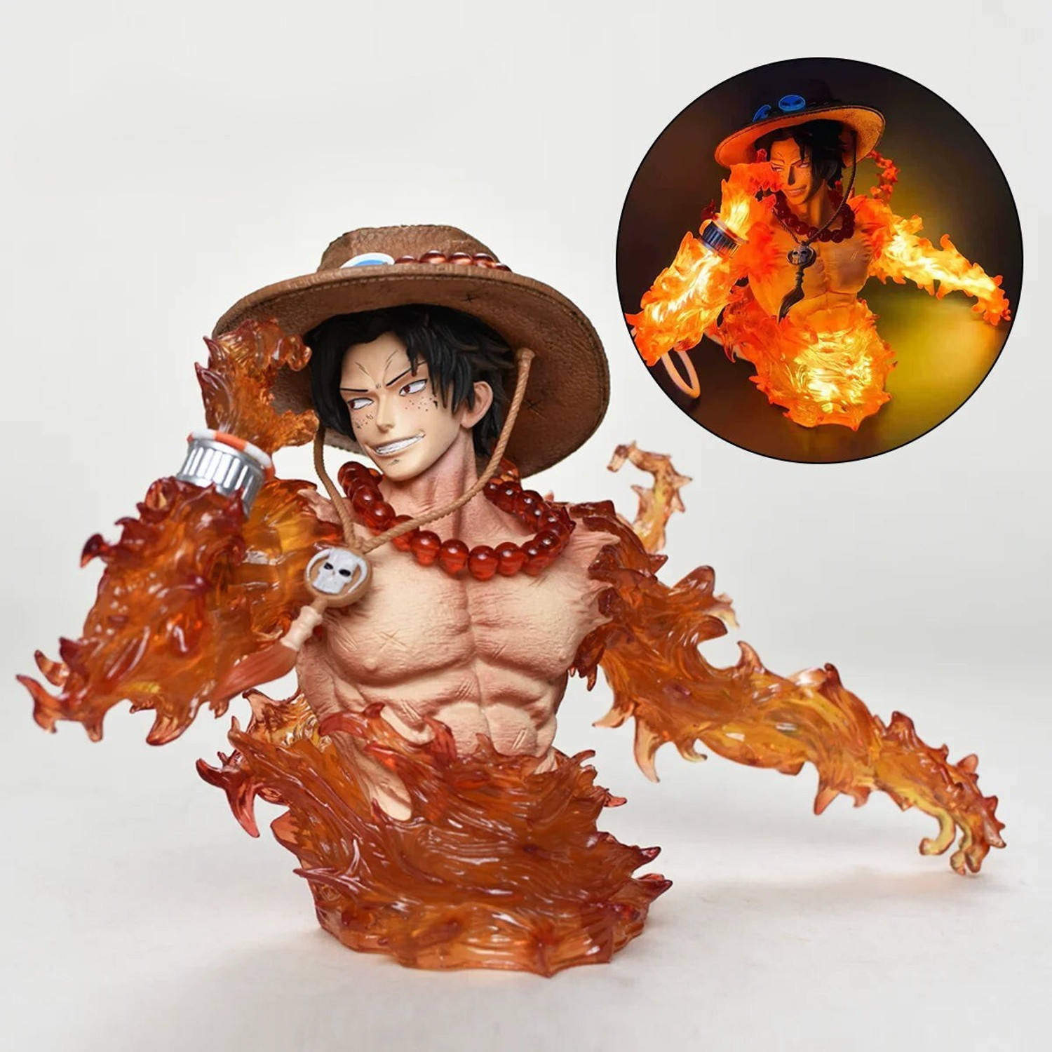 Image of AniVerseX Anime One Piece Figure LED Bust One 13CM (Multicolor)