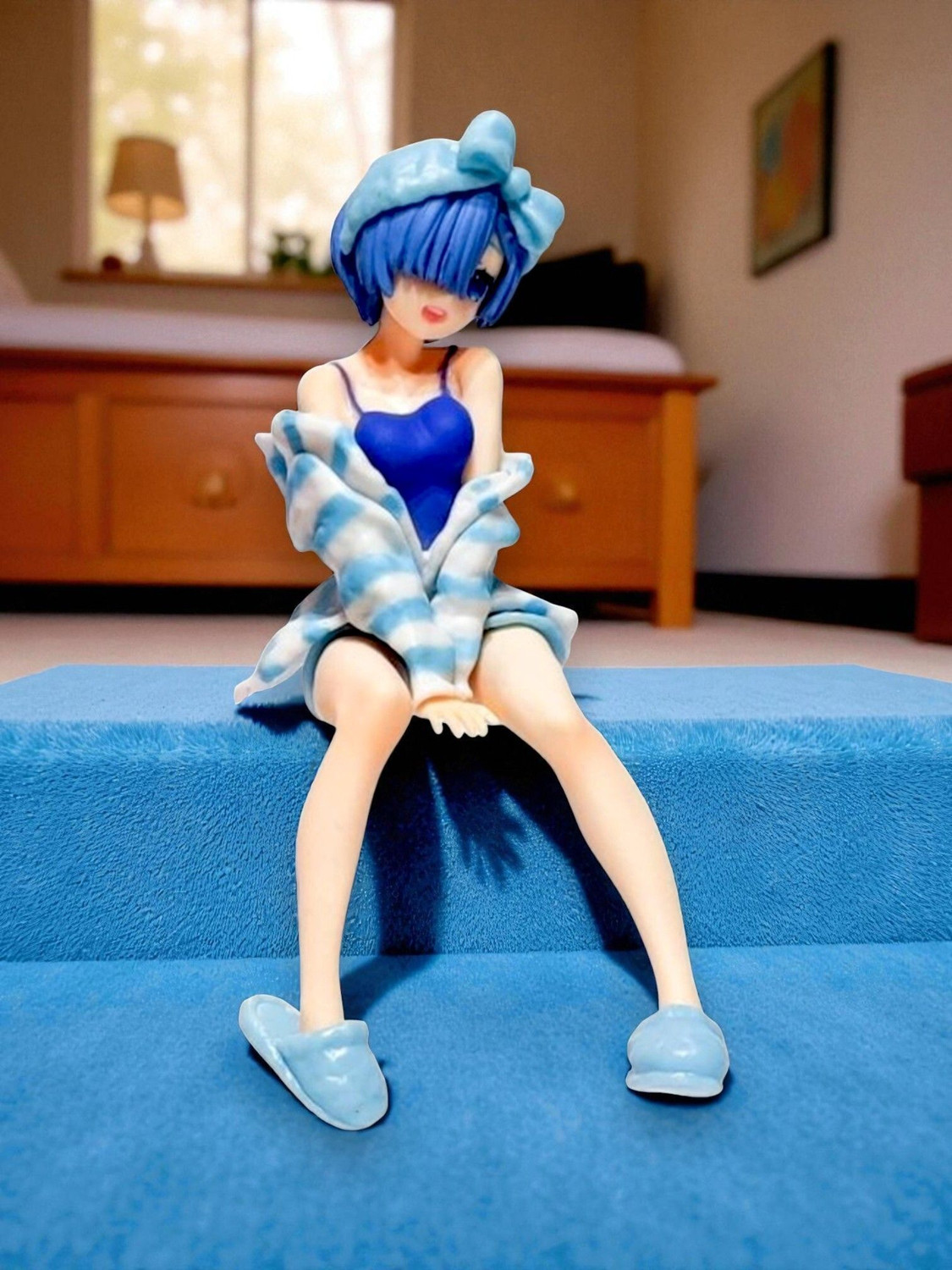 Image of SSAppliances Anime Rem Action Figure - Room Wear Blue | Study Table & Office Desk Decoration