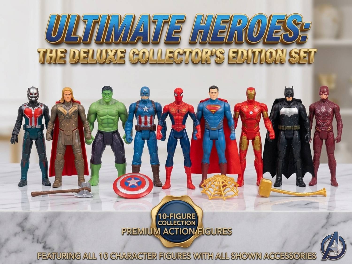 BAIRNINO Avengers Superhero Action Figure Toy Set of 10 | Heroes