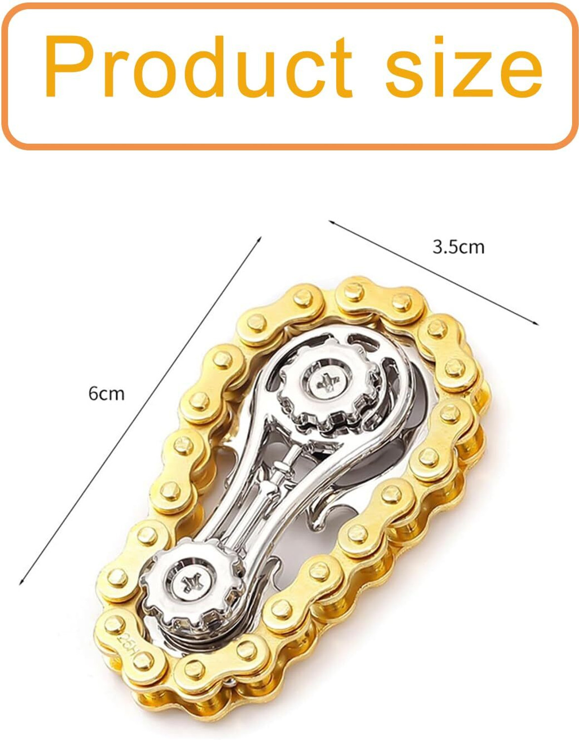 Image of WROPZO Bike Chain Fidget Toy Stress Relief Premium Desk Accessory Durable Spinner Toy