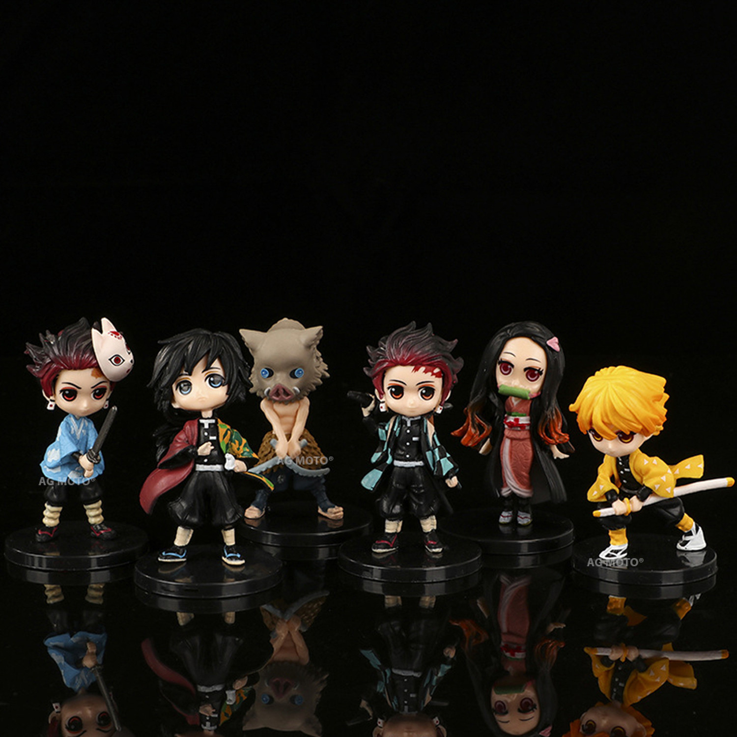 Image of AG MOTO Demon Slayer Anime Action Figures Set 6.5 to 7cm Tanjiro Zenitsu Figures Toy