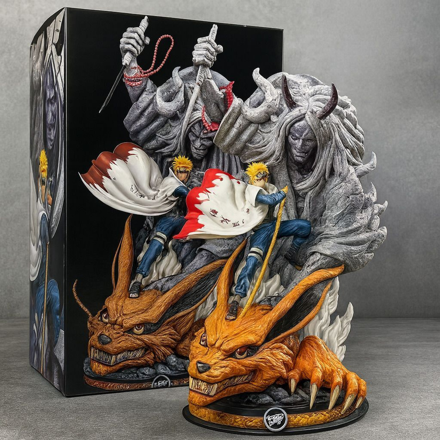 Image of World Gift Mart Limited Edition Minato Namikaze 28cm Action Figure | Kurama Statue Naruto Gift
