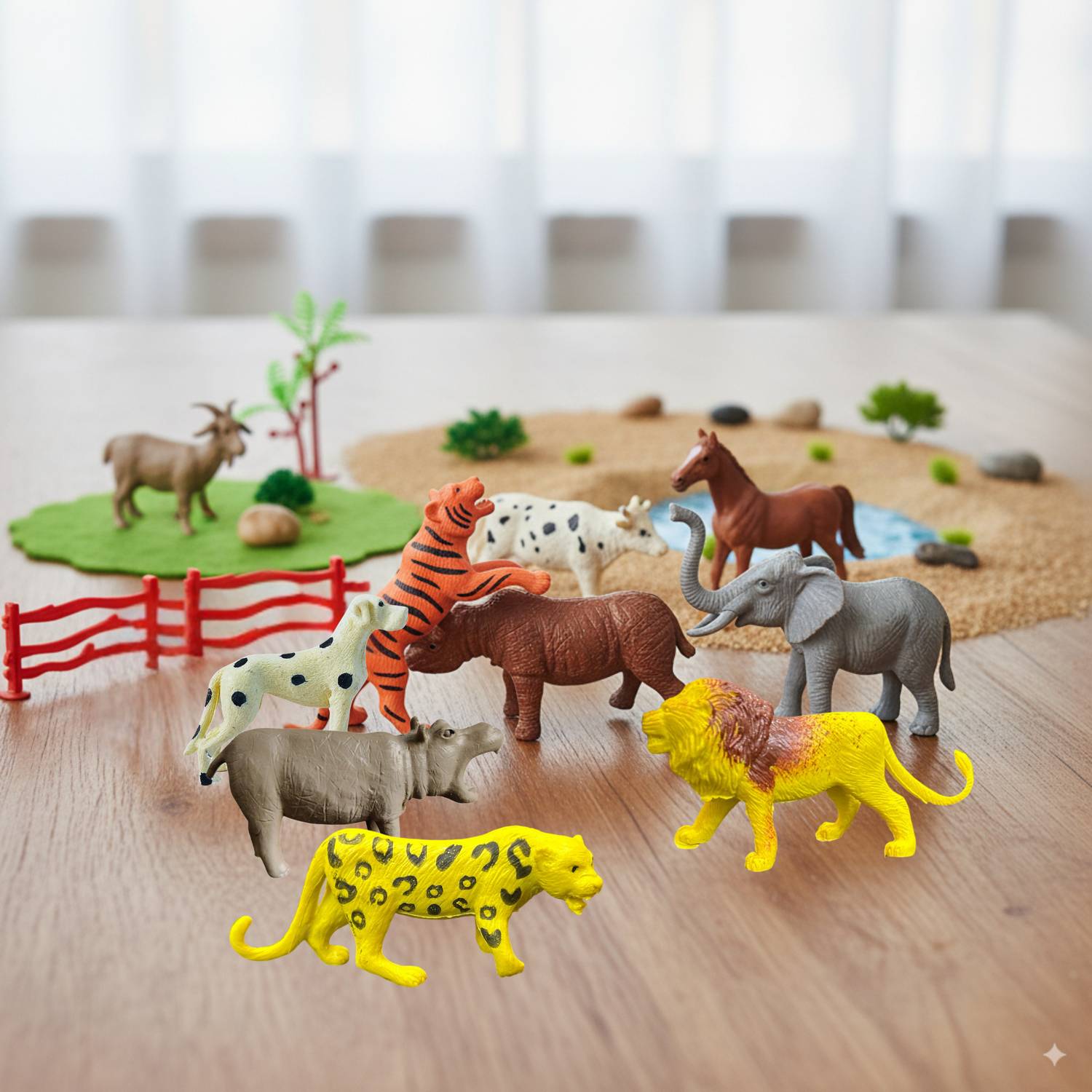ZESTHOME 15 pcs Small Animal Toys Set for Kids - PVC Rubber