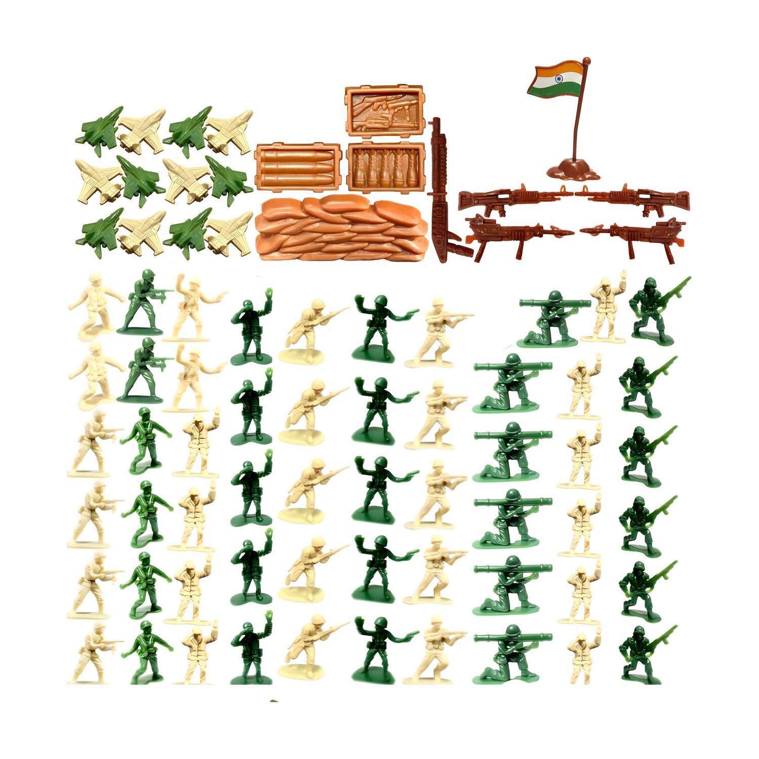 BABRO Army Toy Set, Military Toy Set for Kids with 44 Army Men And Other Accessories