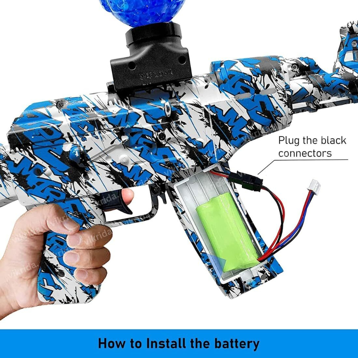 Image of Seth Sawariya Enterprises Electric Rechargeable Gel Ball Blaster Toy Gun With Protective Goggles Water Gun