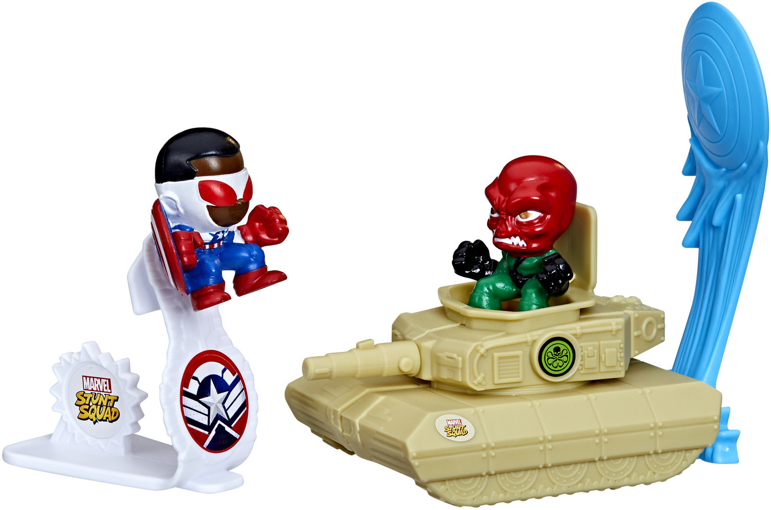 Image of MARVEL Stunt Squad Captain America vs. Red Skull Playset Toys for Kids