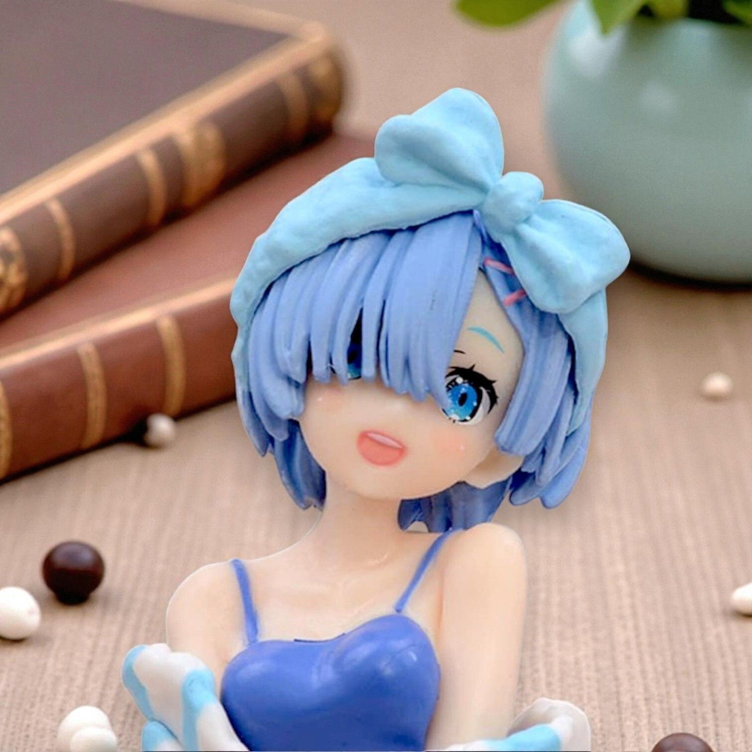 Image of SSAppliances Anime Rem Action Figure - Room Wear Blue | Study Table & Office Desk Decoration