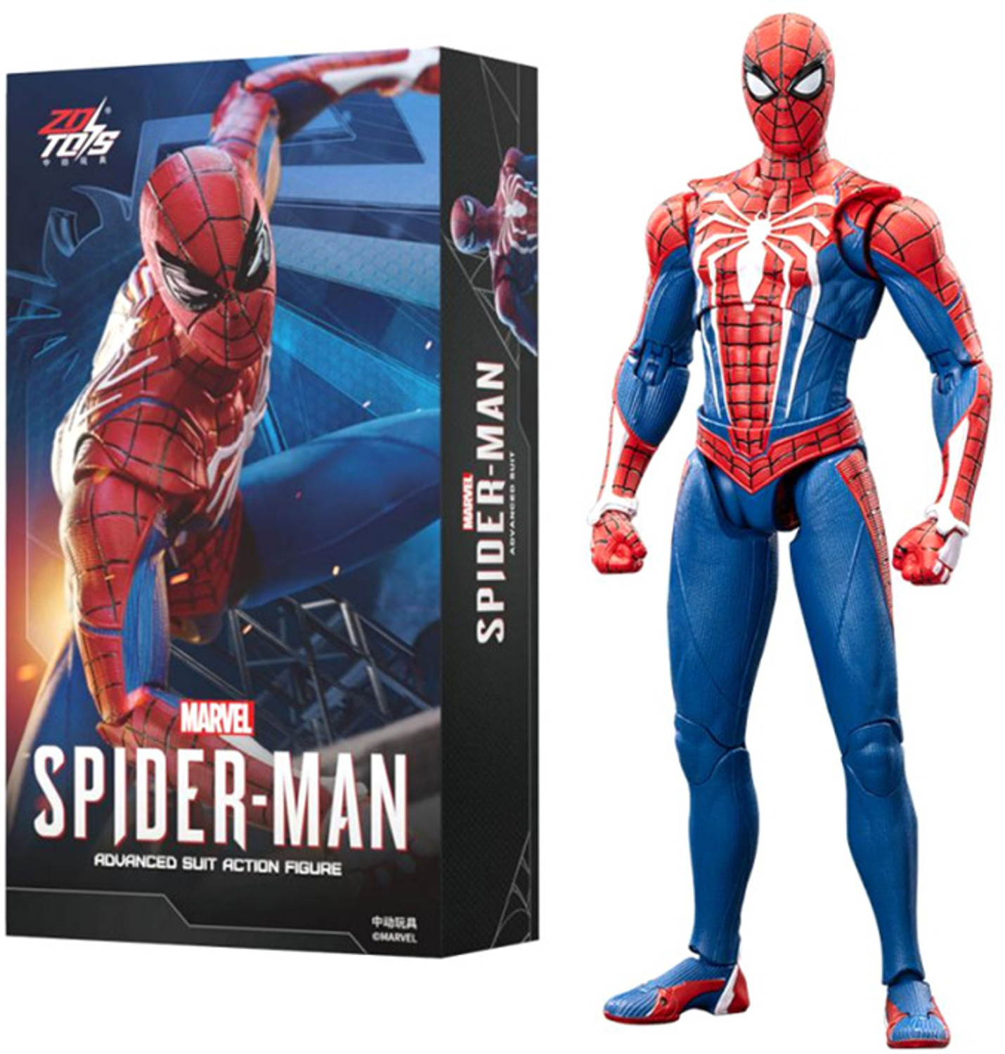 Image of FOZZO-SK ZD Toys Spiderman Advanced Suit Action Figure 15cm Premium Box Set & Accessories