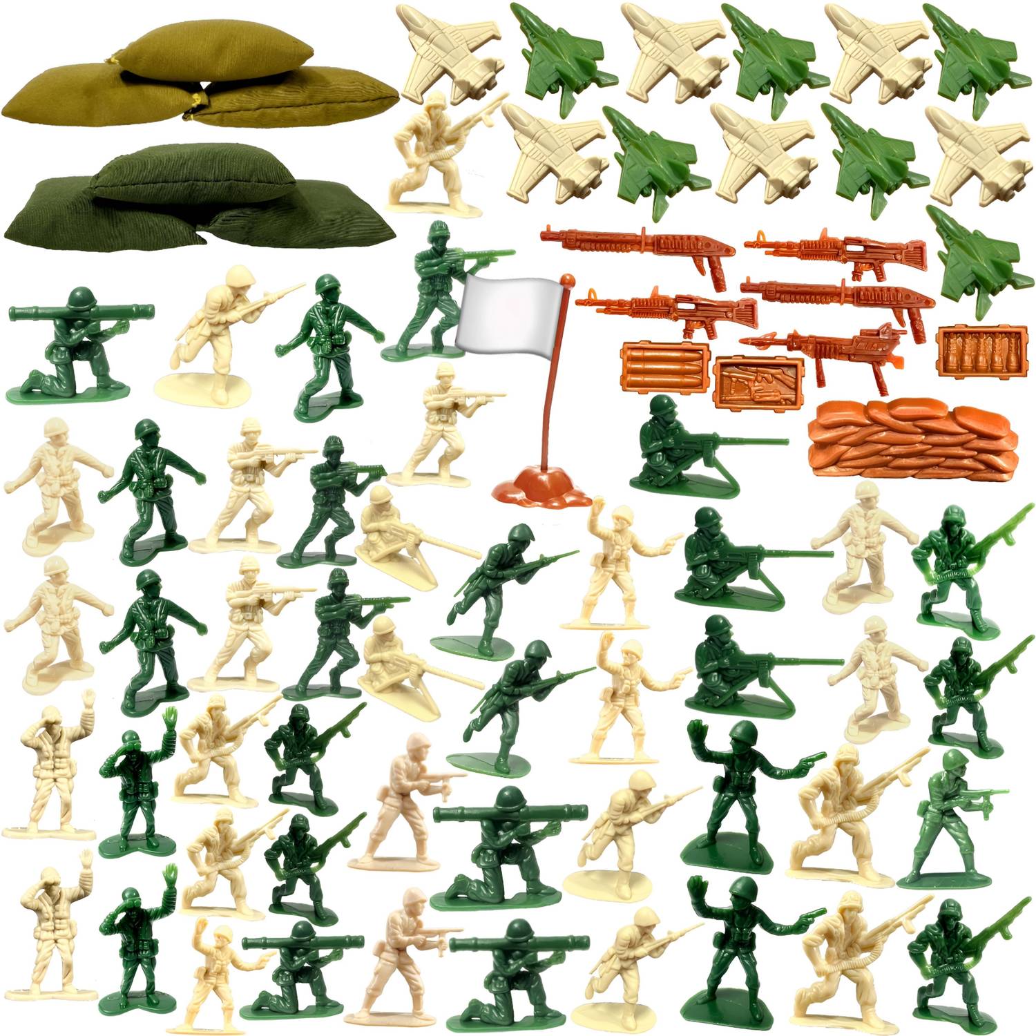 BABRO Army Battle Playset with Sandbag | Military Toy Set for Kids | Action Combat Kit