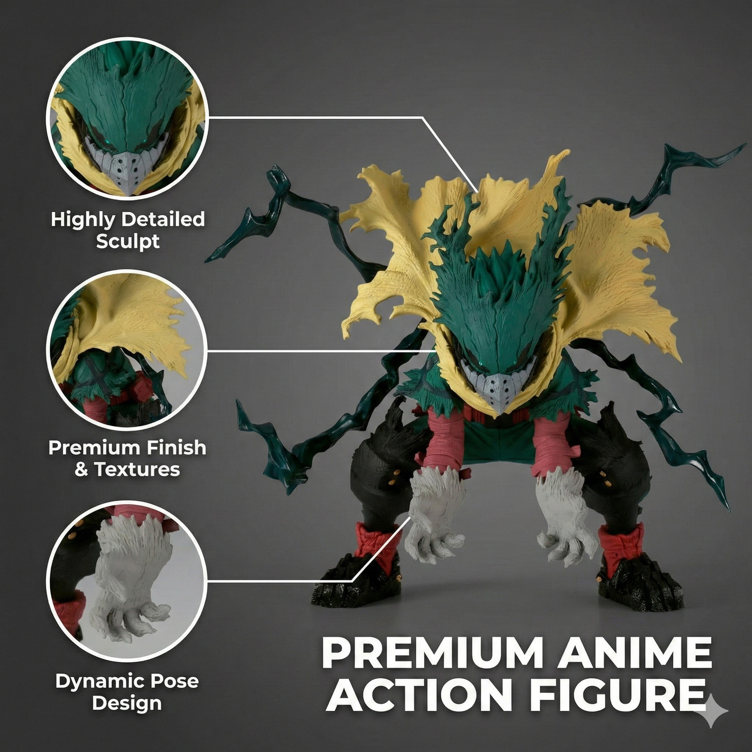 Image of GT Gala Time Izuku Midoriya 12CM Anime Action Figure MHA Collectible (Multicolor)