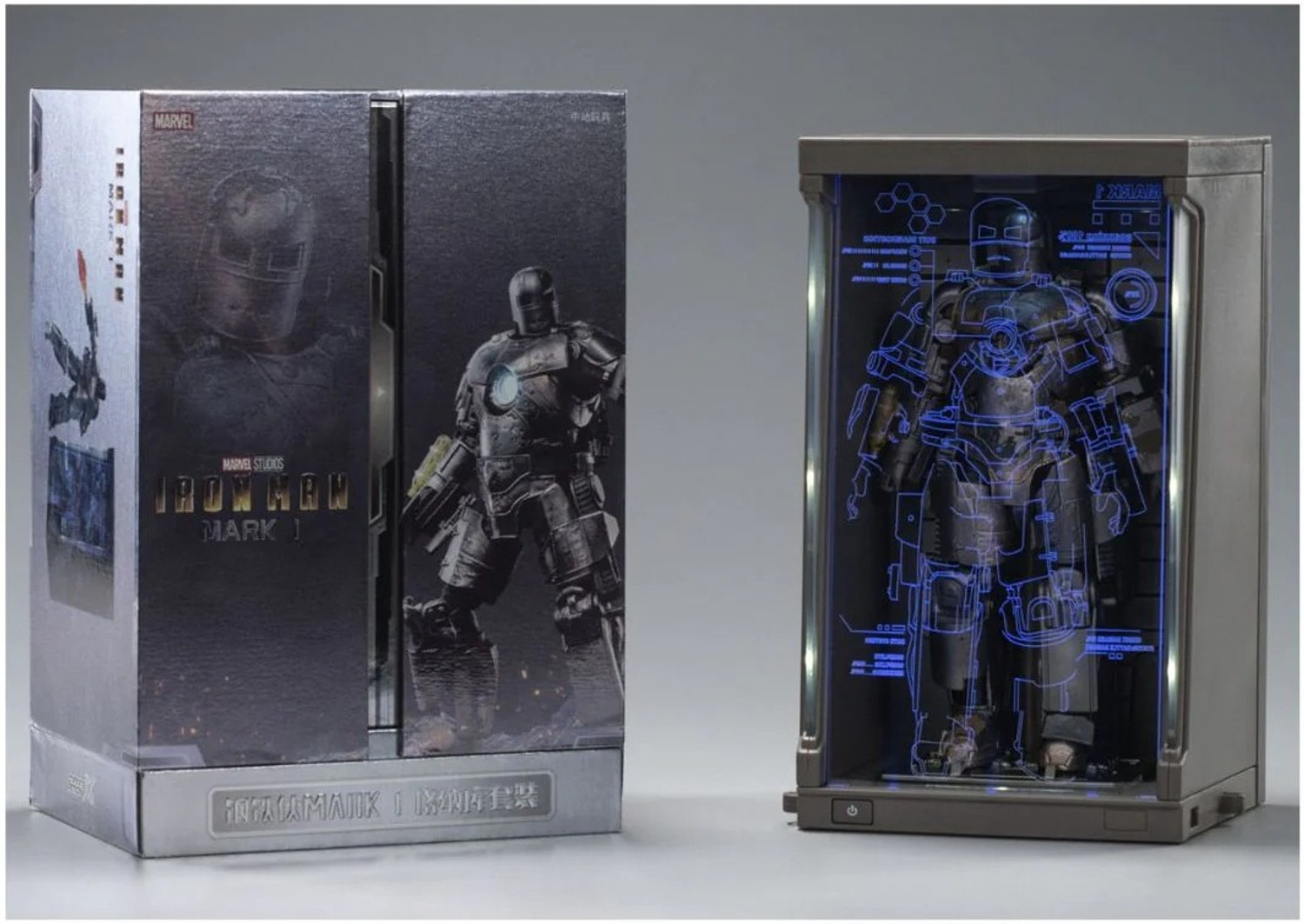 Image of MARVEL Iron Man Mark I Action Figure Collectible with LED Light, Collectibles ZD Toys
