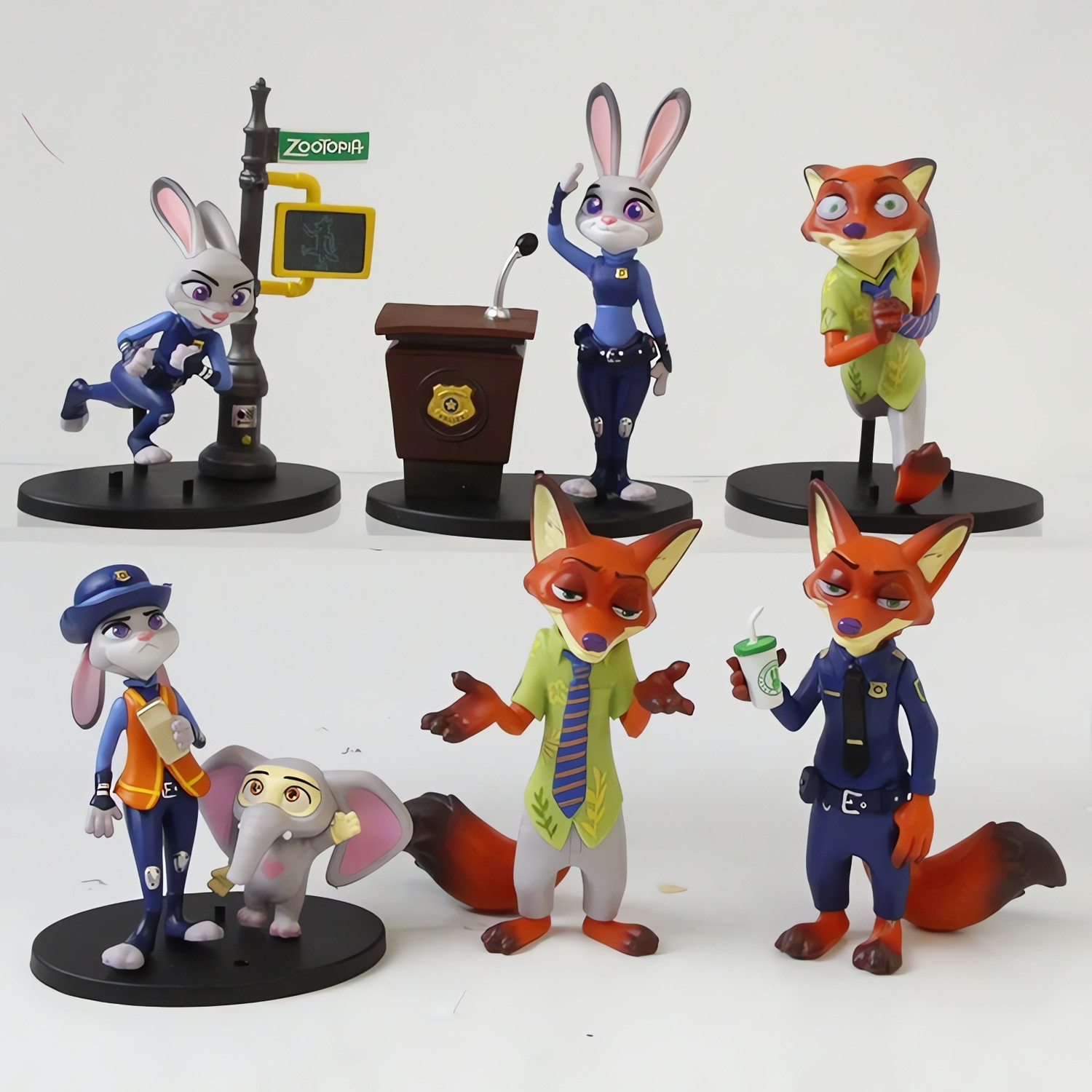 Image of RVM Toys Zootopia Action Figure Set Nick Wilde Judy Hopps Collectible Toy Figures Playset