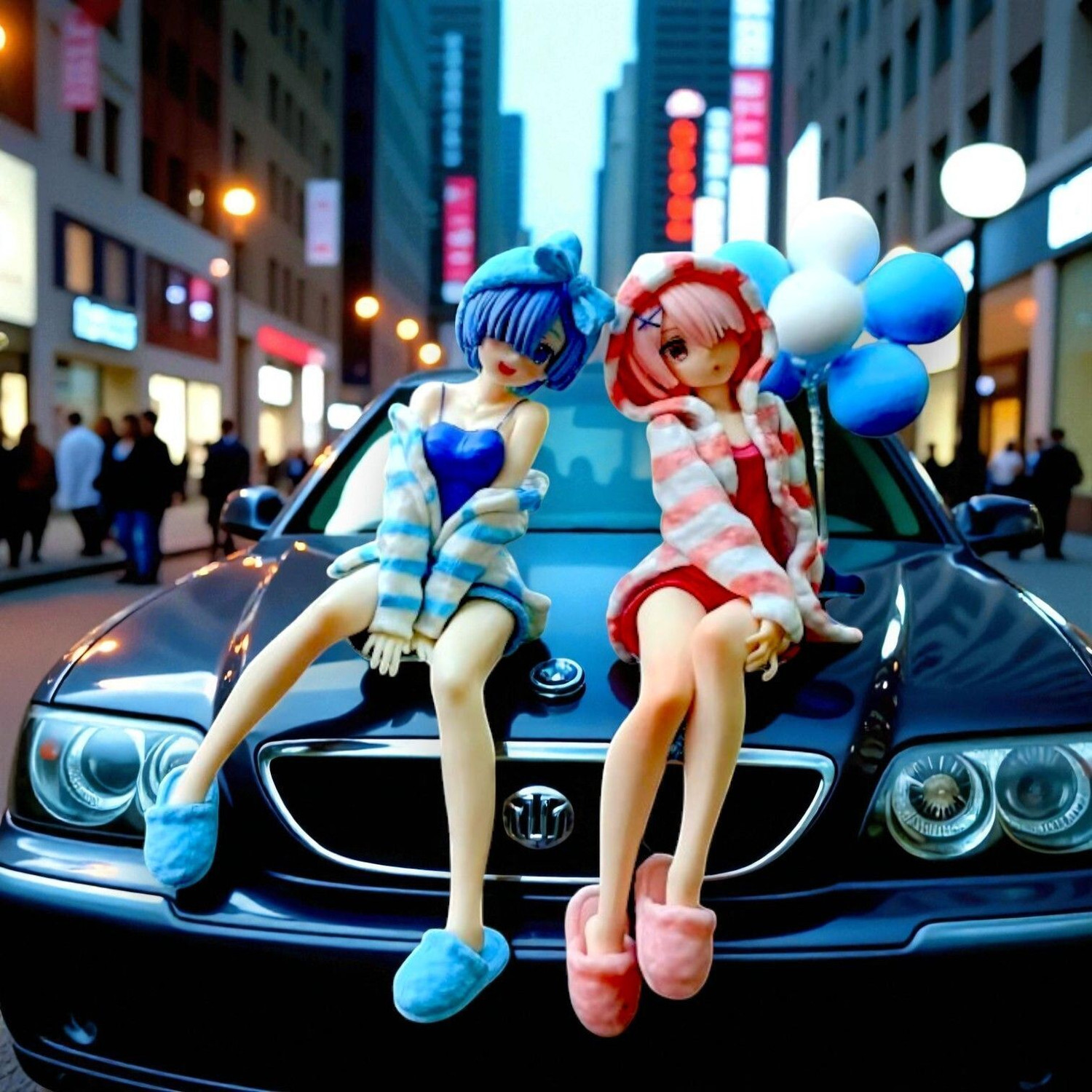 Image of SSAppliances Anime Rem Action Figure - Room Wear Blue | Study Table & Office Desk Decoration