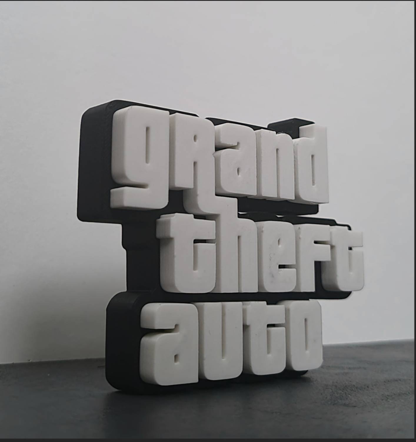 3dWonder Grand Theft Auto GTA Gaming Logo 3D Printed Desk Decor | Gamer Room Art