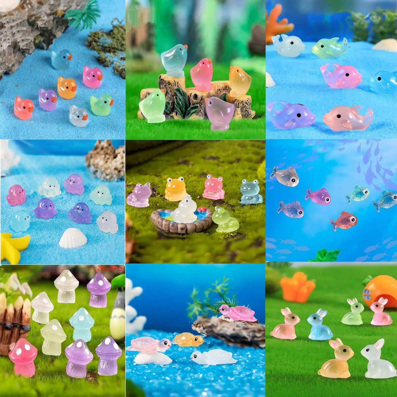Image of Chocozone Pack of 50 Animal Miniature Garden Decoration Items Landscape Fairy Garden Decor (Multicolor)