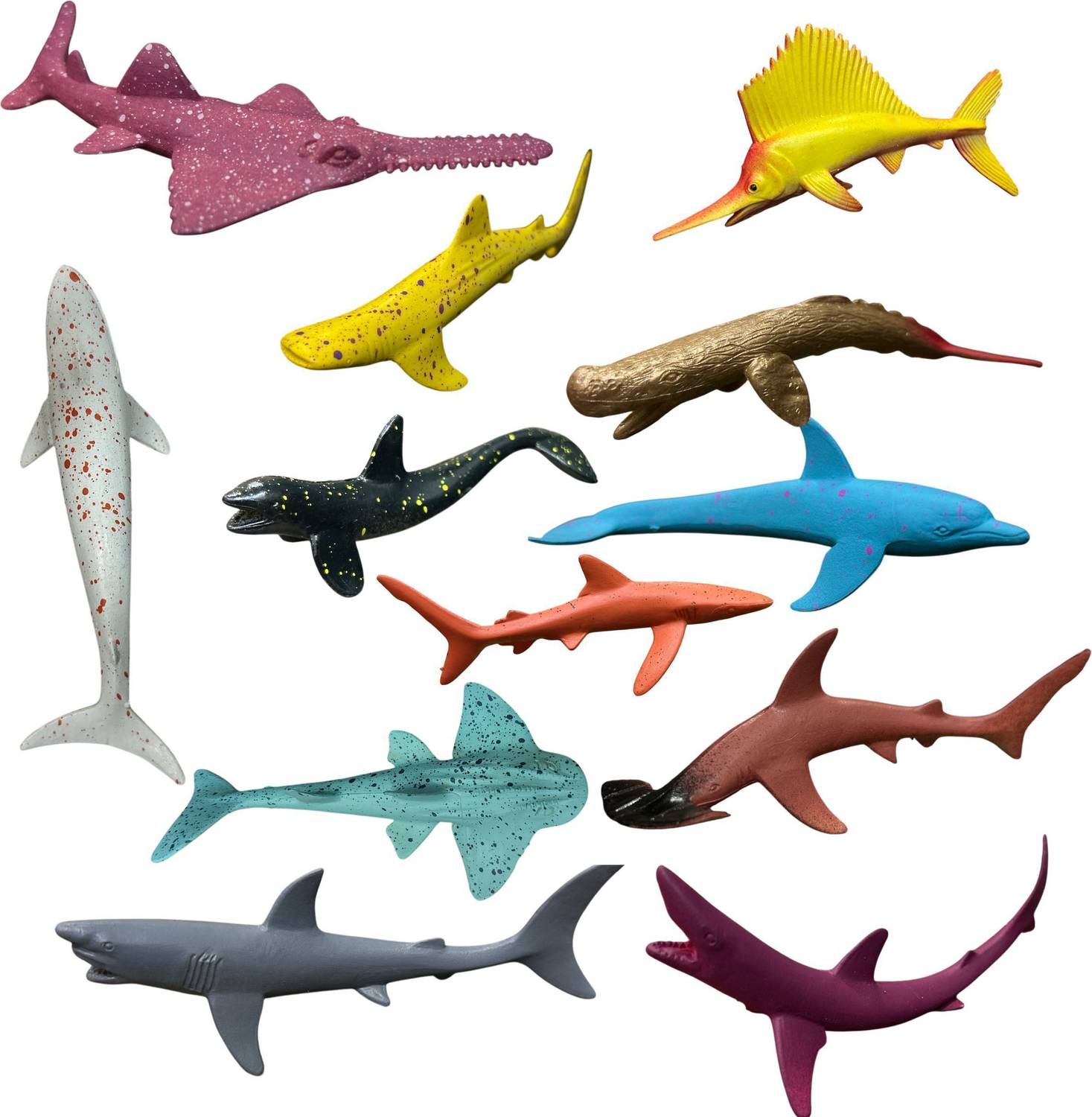 CHUTTI TOYS Fish Toy Set for Kids - 12 Piece Realistic Ocean