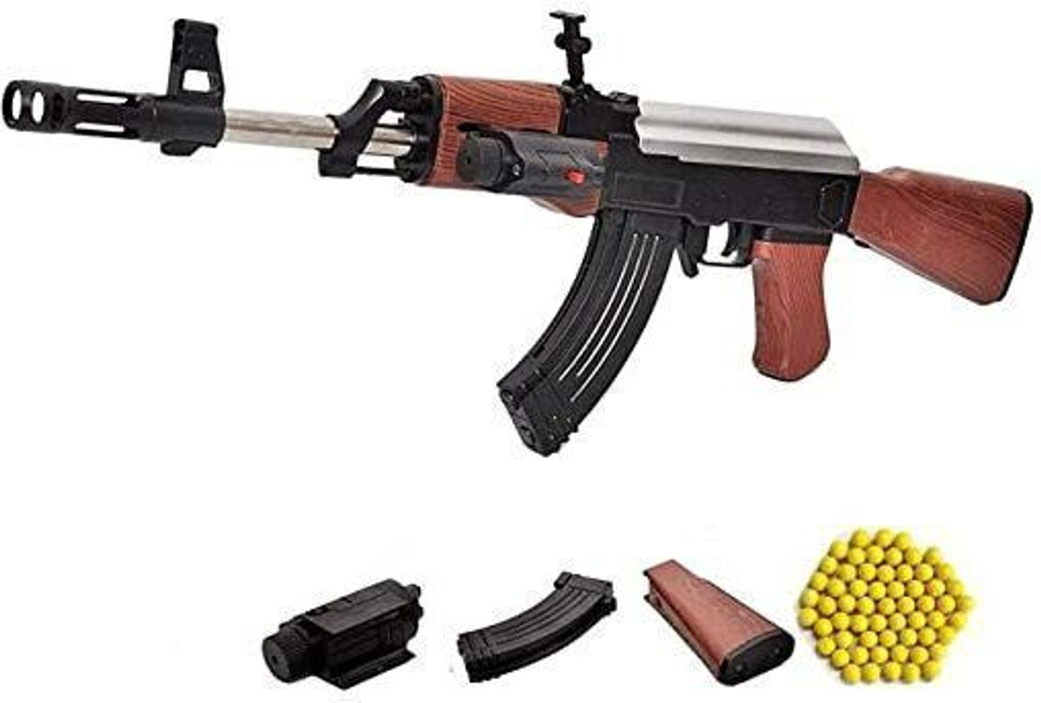 Image of Fiddlys Ak 47 Toy Shooting Gun for Kids with Laser Light and 500 Bullets Guns & Darts