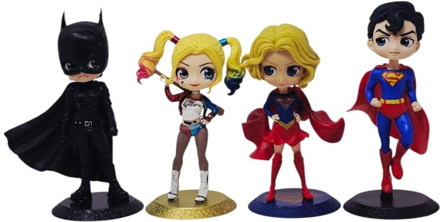 Image of Vishmita Collectible Figurine Set, Superhero Action Figures, 4 Piece Collection
