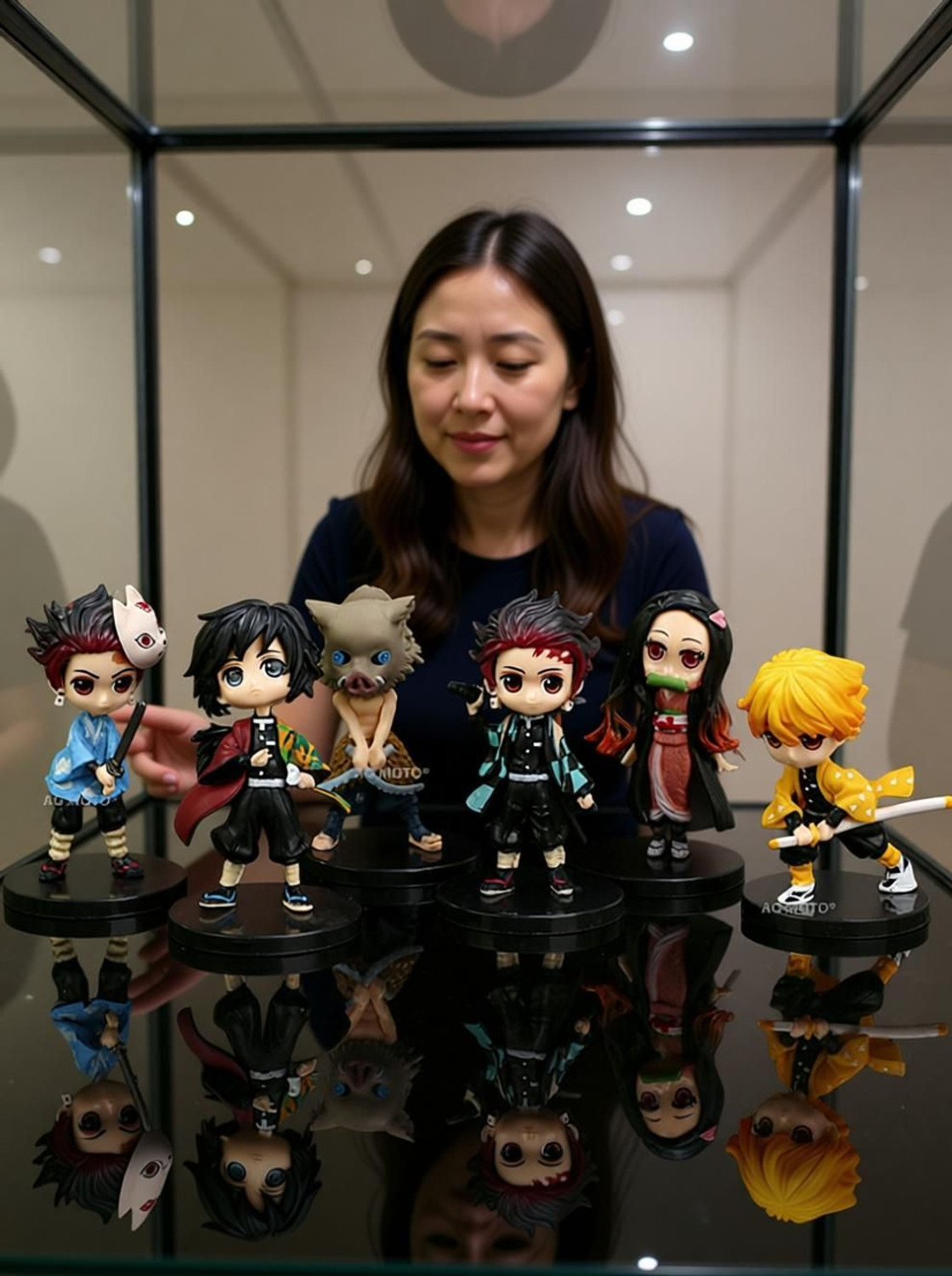 Image of AG MOTO Demon Slayer Anime Action Figures Set 6.5 to 7cm Tanjiro Zenitsu Figures Toy