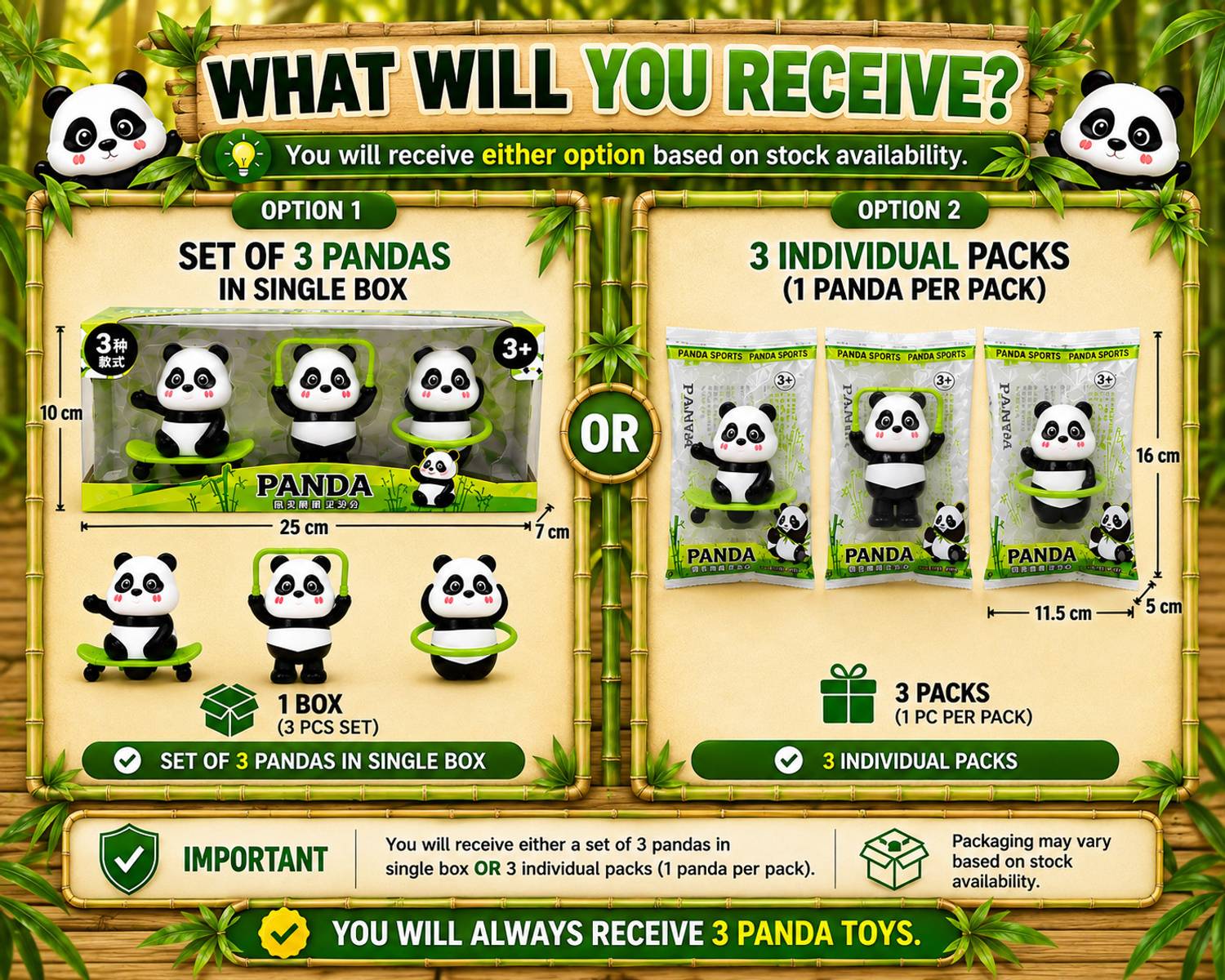 WANPAKU Panda Sports Trio Wind-Up Toy Set (Pack of 3) - Image 4