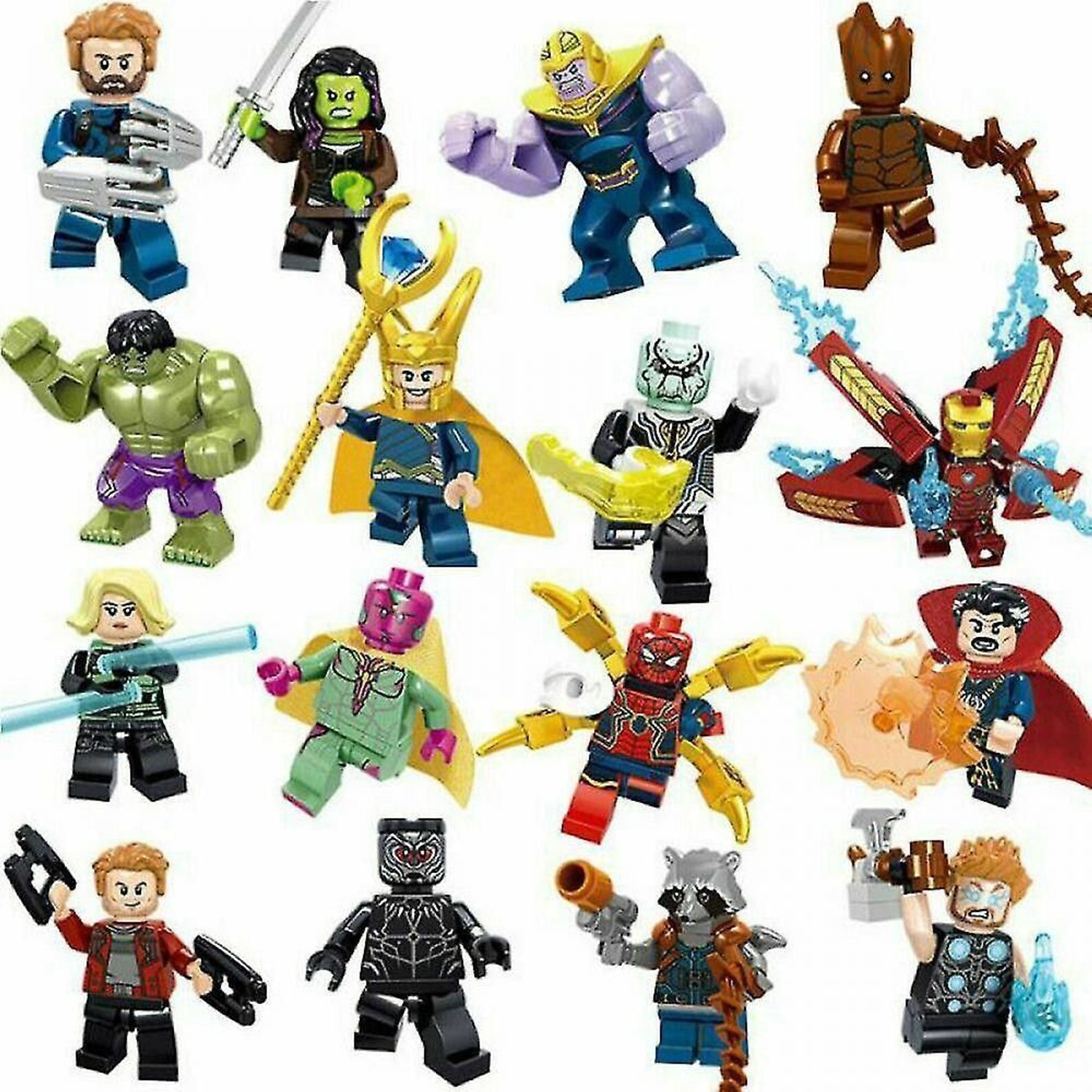 Image of Delite Super Hero Mega Pack 16 AVENGERS Mini Building Blocks Toy Figures Puzzle