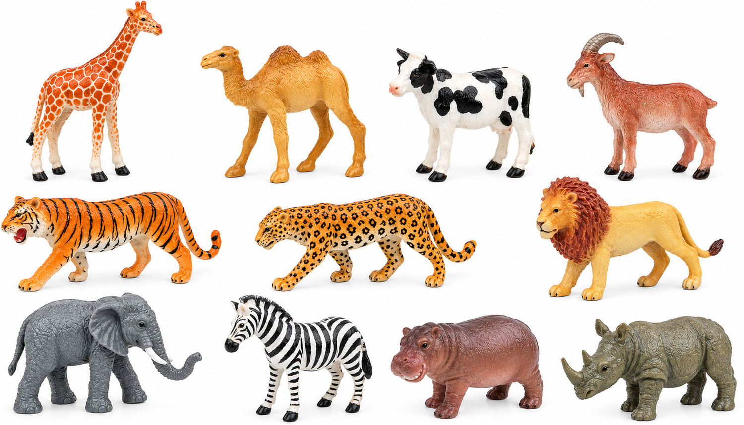 Image of CJ CHILDRENSJOY 12-PCS Wildlife Animal Toy Set|Realistic Mini Jungle Zoo Animals for Kids|544 (Multicolor)