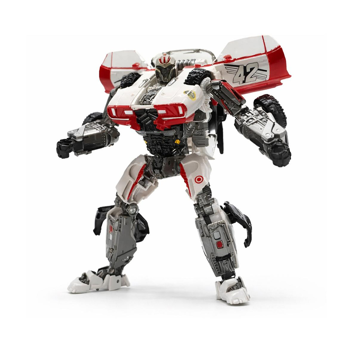 Image of Metaformation 7 Inch Alloy Transforming Robot Action Figure Car Bot Toy for Kids 6+ (White, Red)