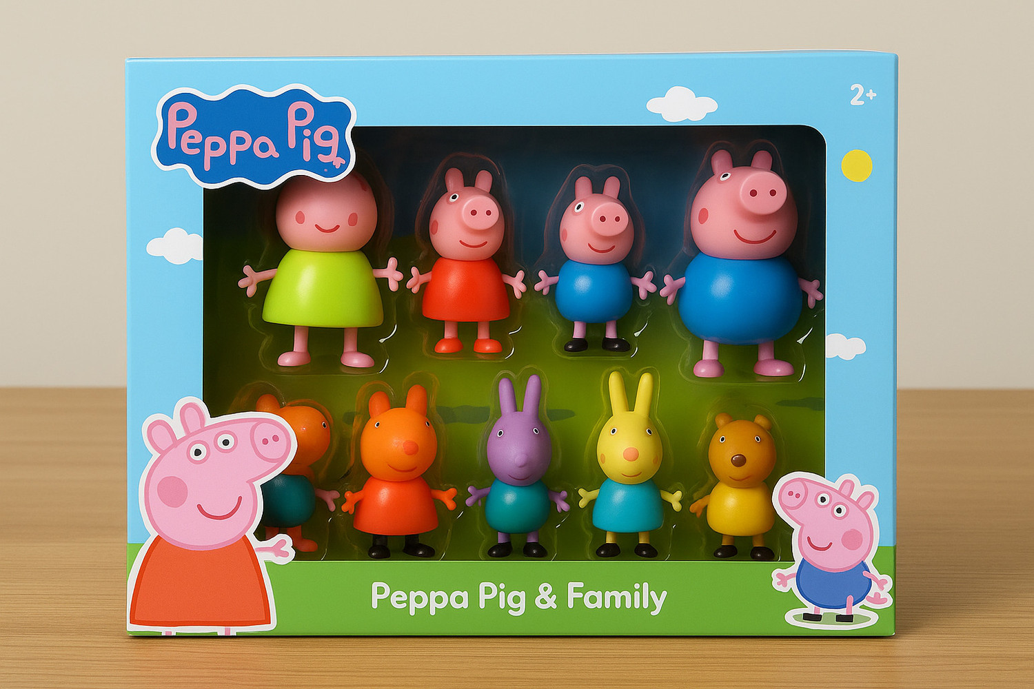 Image of angelrider Peppa Pig and Friends Figurine Toy Set - 9 Characters