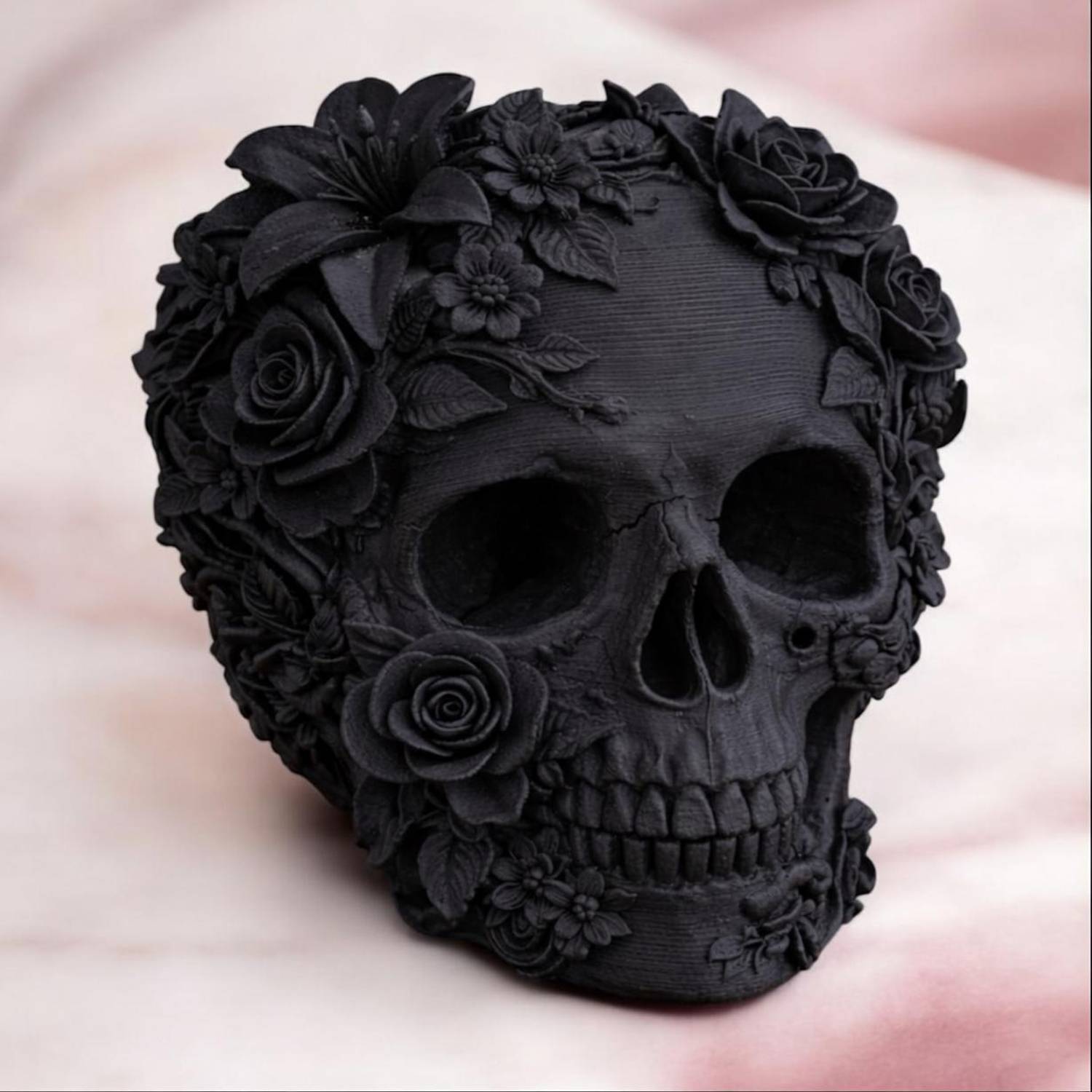 3dWonder Gothic Skull Showpiece | 3D Printed Floral | Plastic Decorative Items