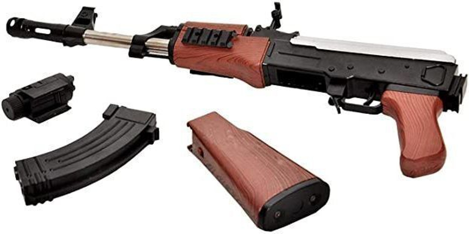 Image of Fiddlys Ak 47 Toy Shooting Gun for Kids with Laser Light and 500 Bullets Guns & Darts