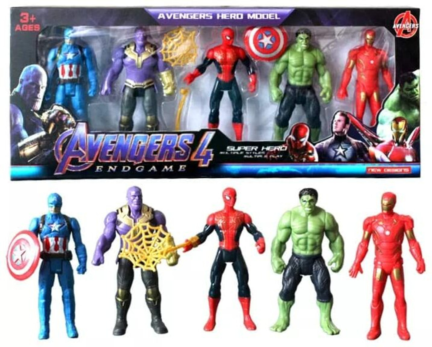 Image of camin Avengers Superhero action figure toy set of 5 for kids