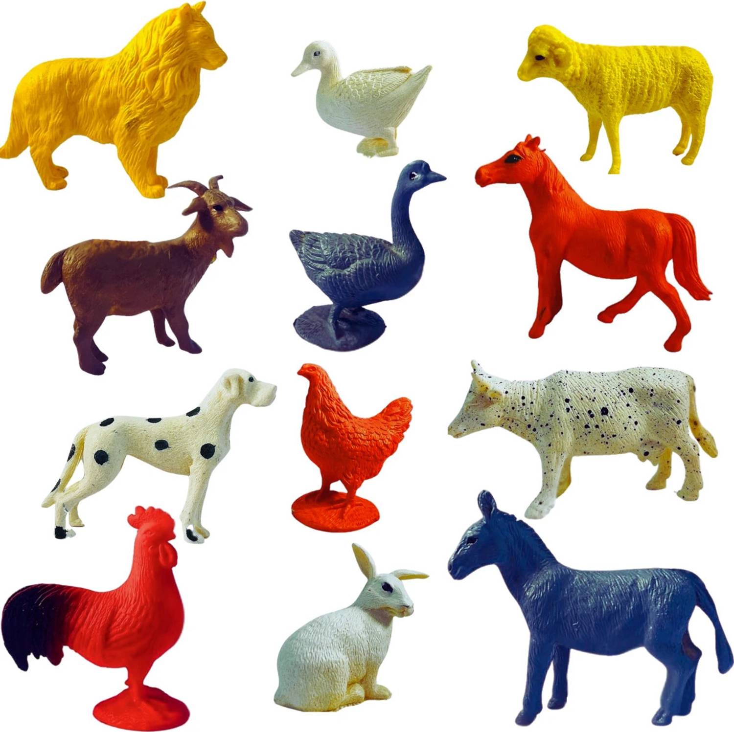 ALTOYS Farm animal toys set for kids- Educational animal toys rubber (12 pieces)