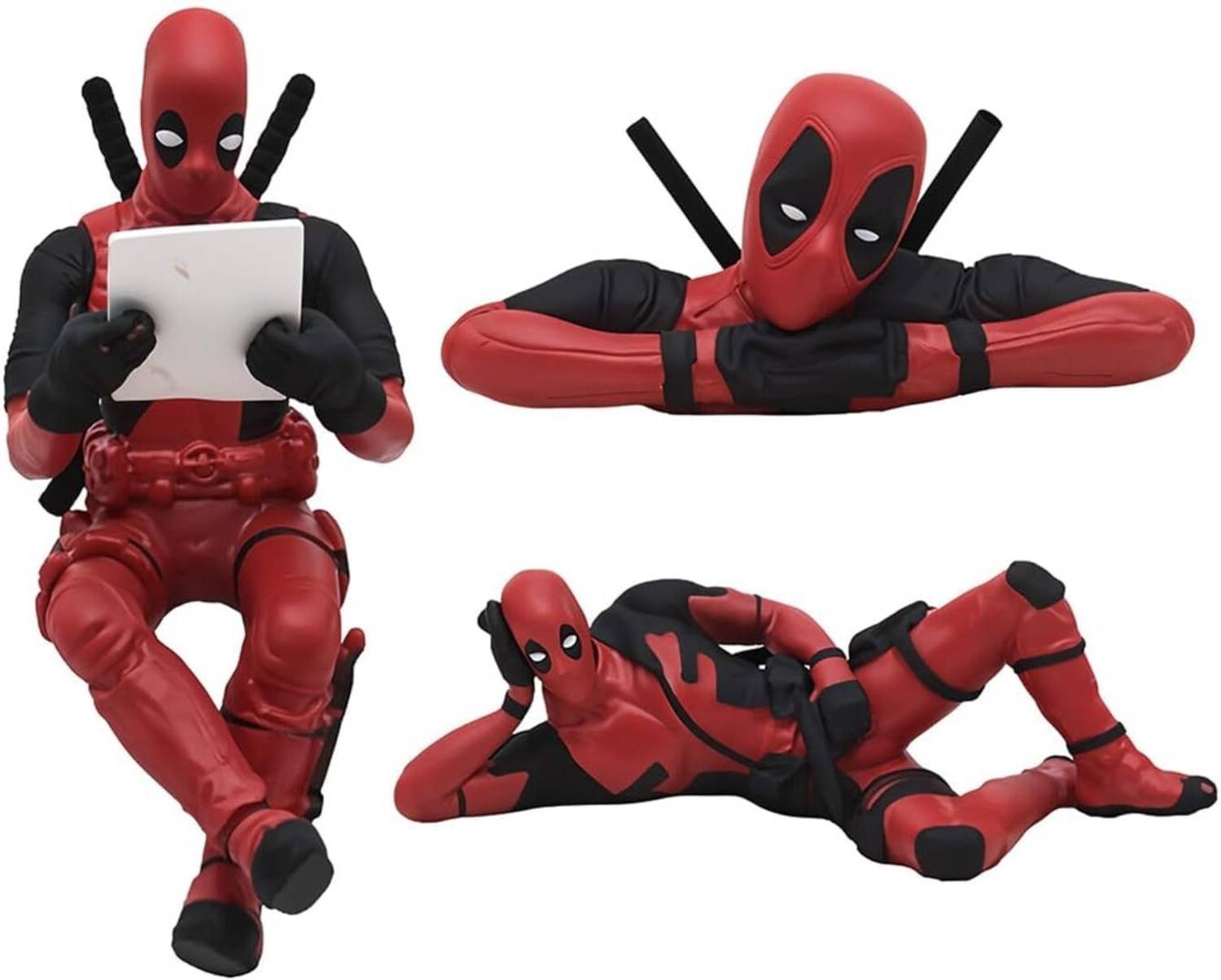 ARDAKI Deadpool Action Figure Set (3-Pack) - Movable Figures for Desk & Car