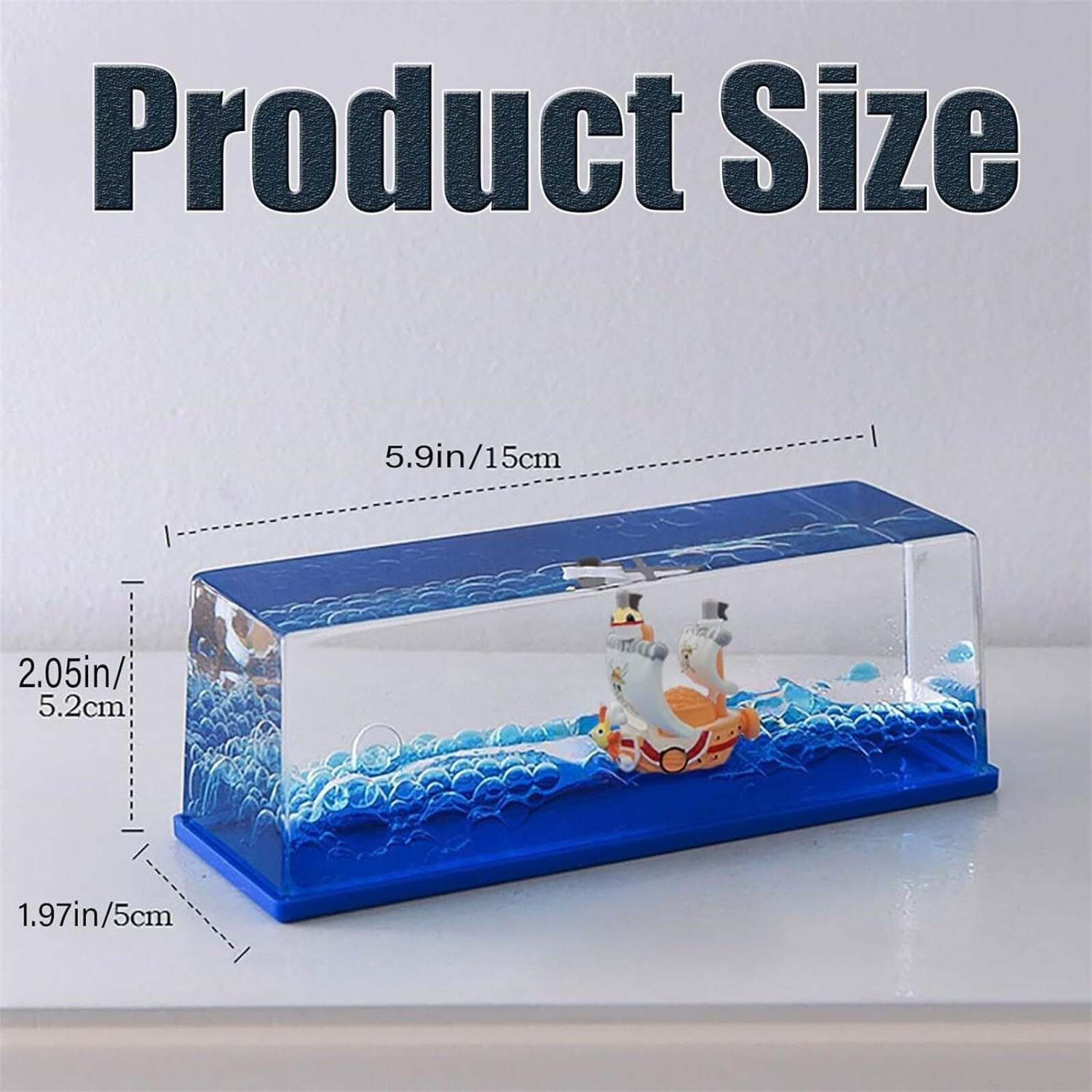 Image of DECOR SPIRIT 15cm OnePiece Thousand Sunny Liquid Display Bottle Ship, Fluid Drift Bottle Ship
