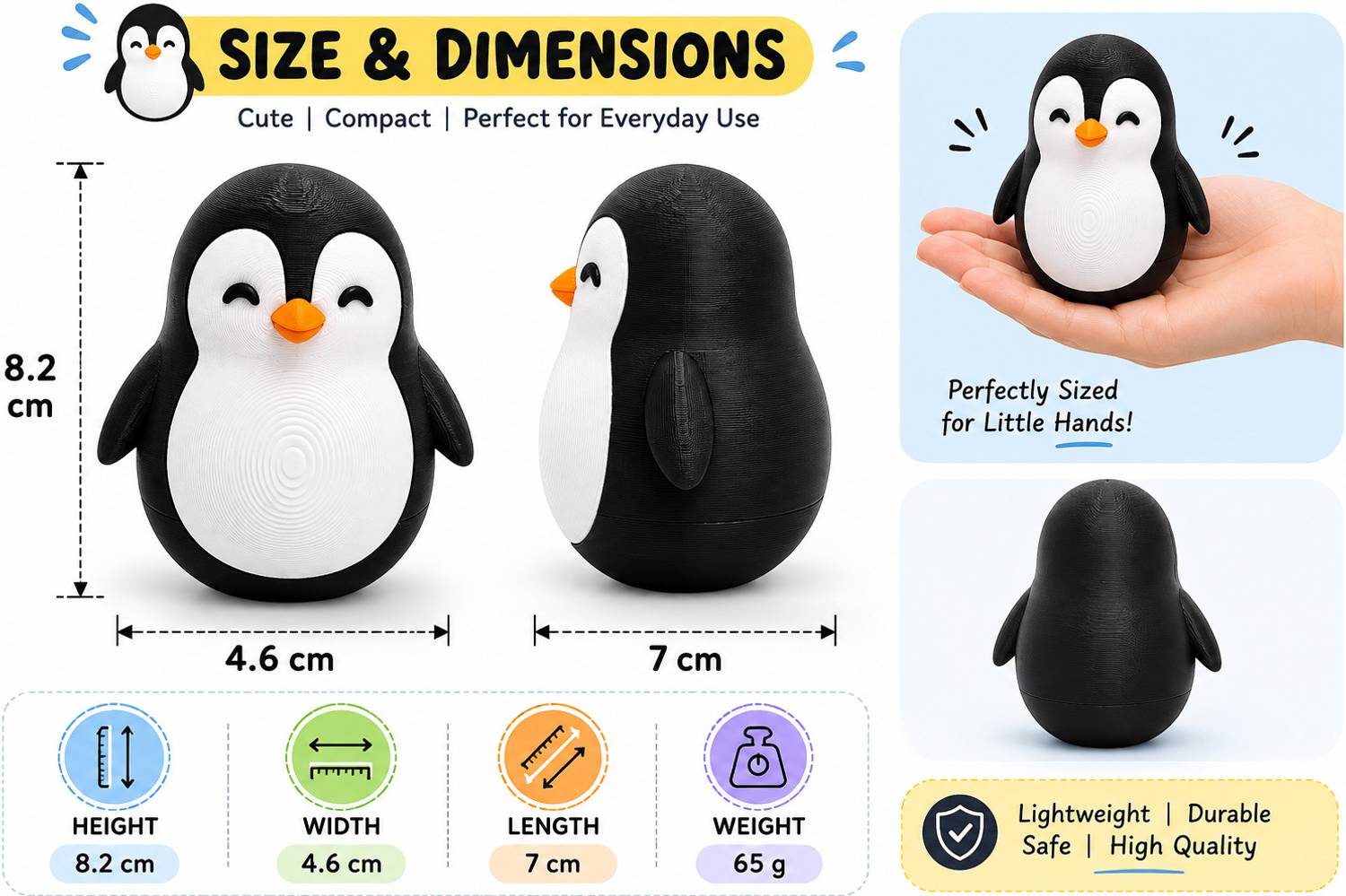 aindiancart Penguin Self-Righting Wobble Toy Pack of 4 - Image 4