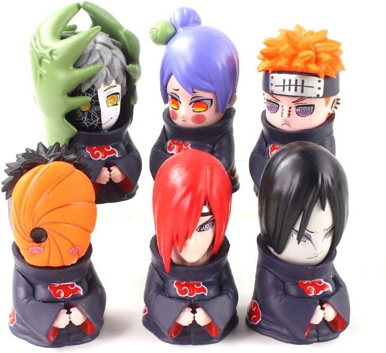 RVM Toys Set of 6 Naruto Akatsuki Anime Figures 9-10 cm Toy for