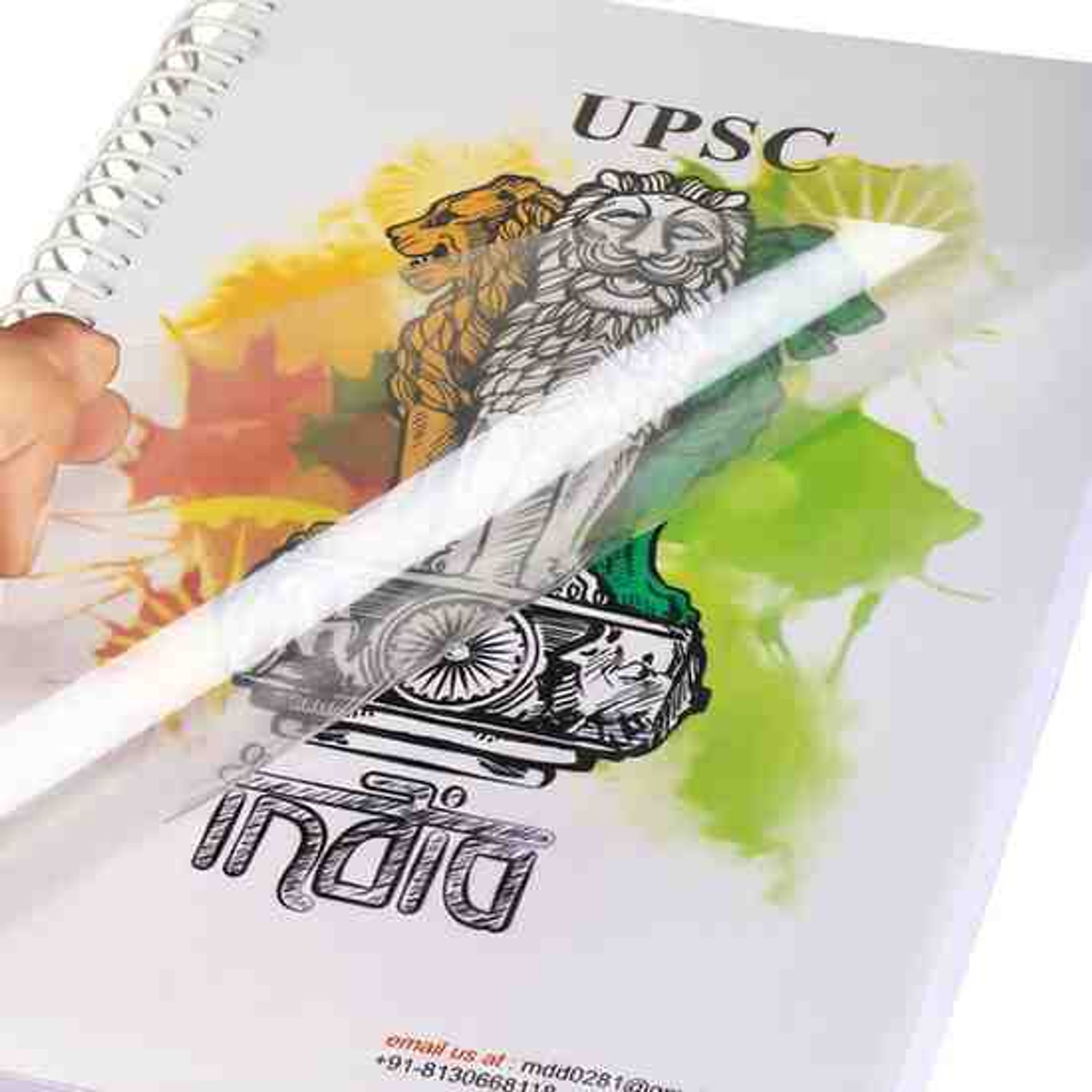 Image of SPIRREL SPIRAL UPSC Mains Answer Sheet 200 pages, both side count, Durable Cover, A4 Notebook scratch proof protected ohp sheet 200 Pages