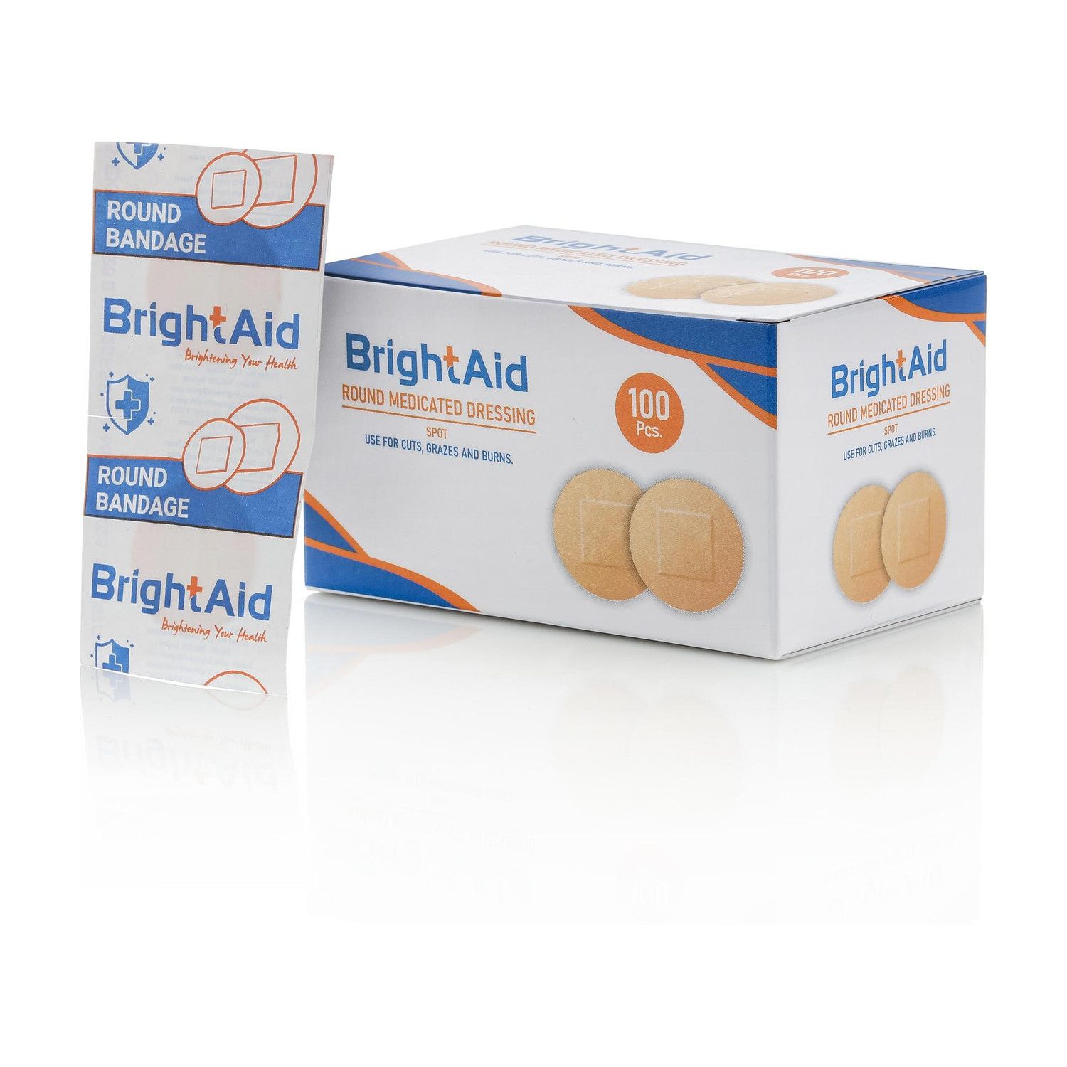 Image of BRIGHT AID Round Bandage, Pack of 1200 Adhesive Band Aid