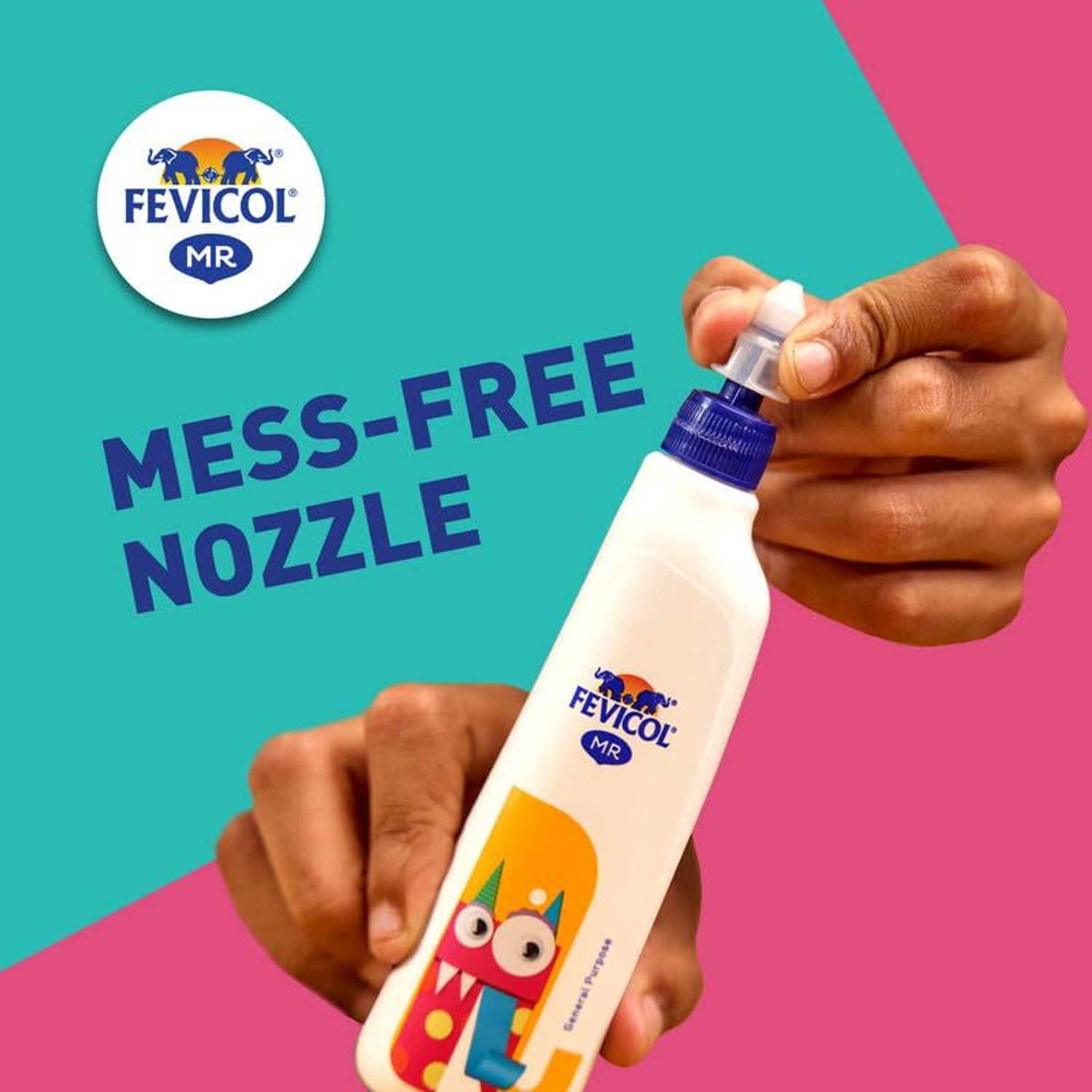 Image of FEVICOL Easily peels away from hands and clothes for quick cleanup | MR Easy Flow Squeeze Bottle Ultimate Adhesive for Student's Project & Craft Work (Set of 5, White)