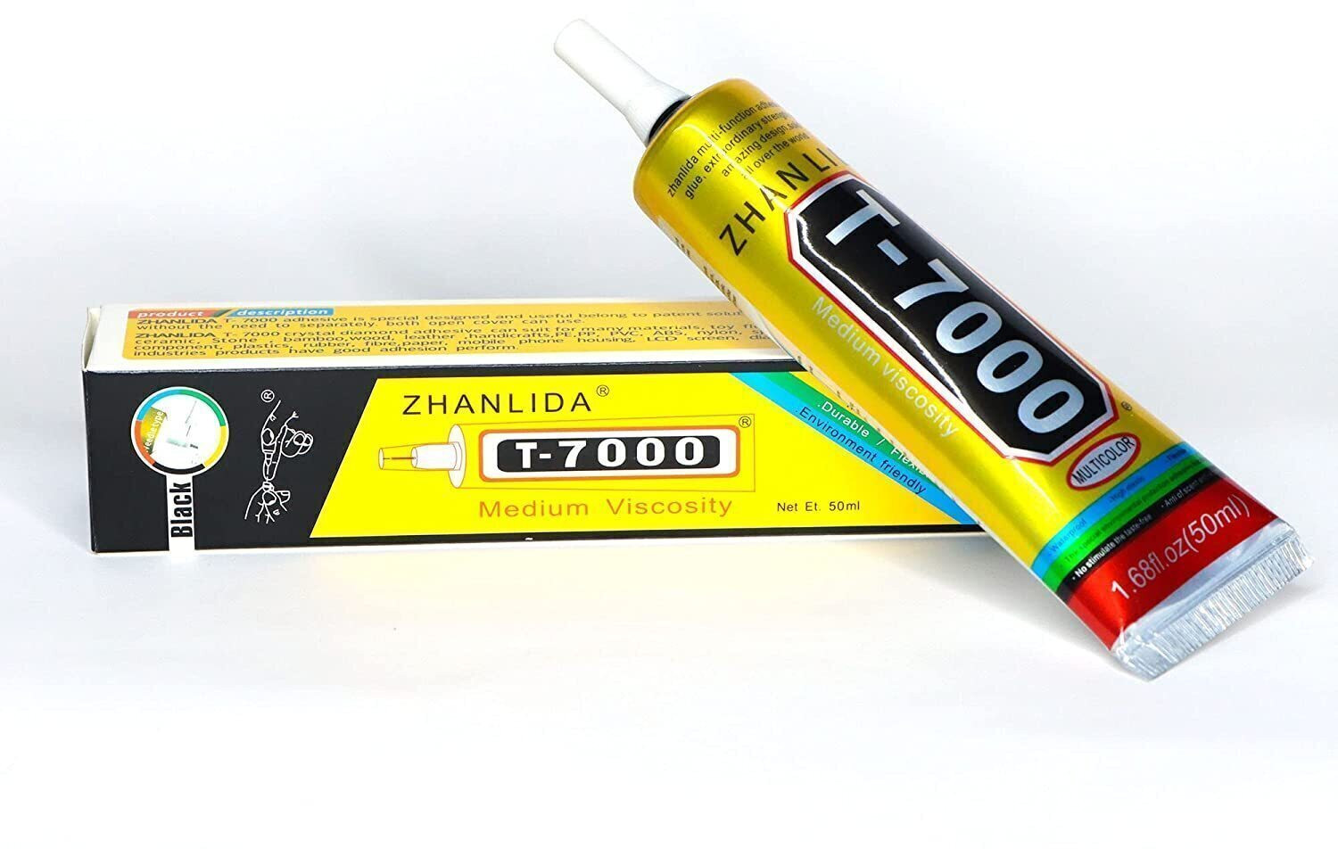 Image of Mcare Best strong adhesive glue for repairing and fixing multiple things. Zhanlida T7000 50ml Glue for Mobile Screen Repairing, Glue drops, Jewelry & arts