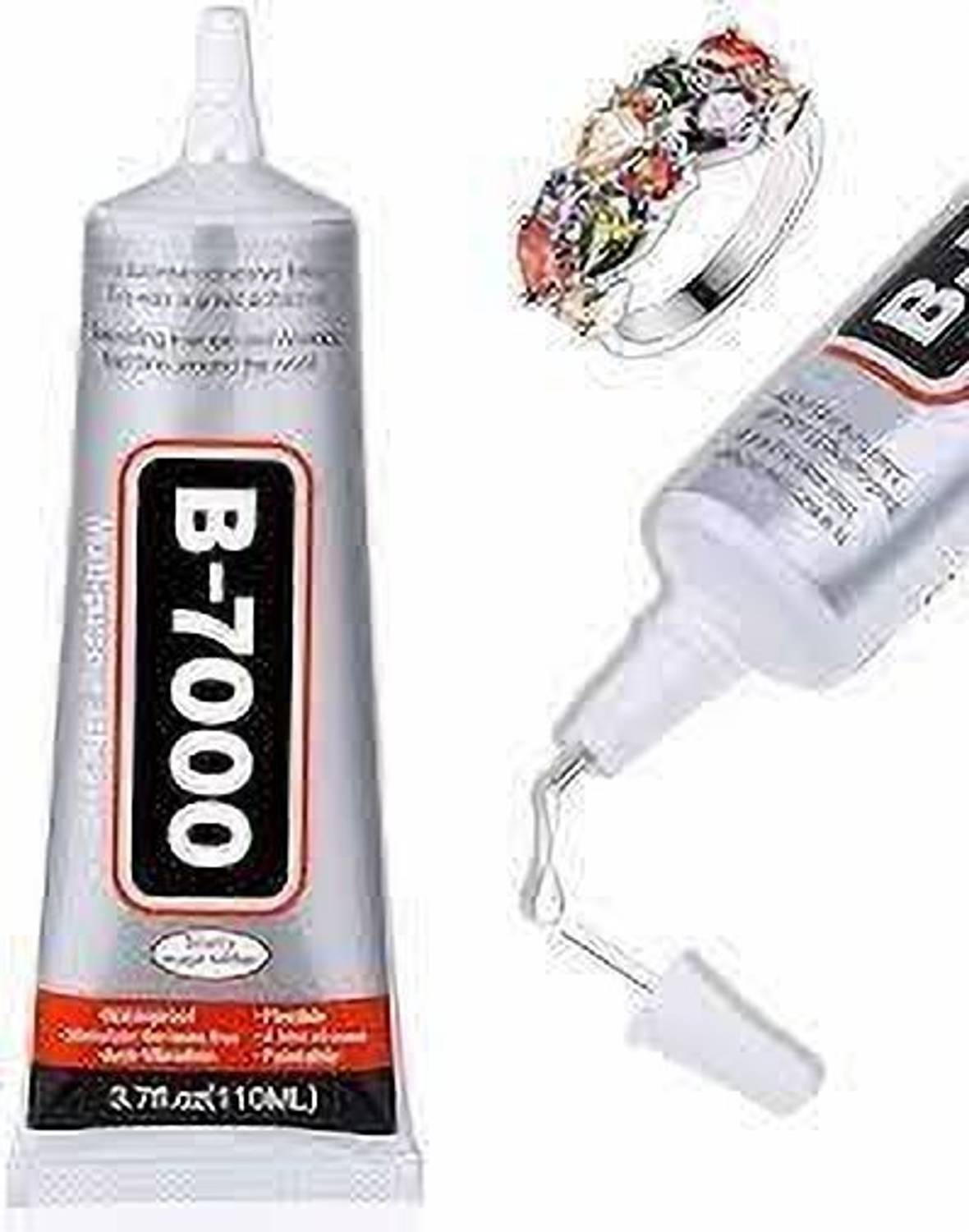 BUKU B7000 Glue Fabric Glue for Embroidery and Aari Work, for Cloth 50ML-Clear Adhesive