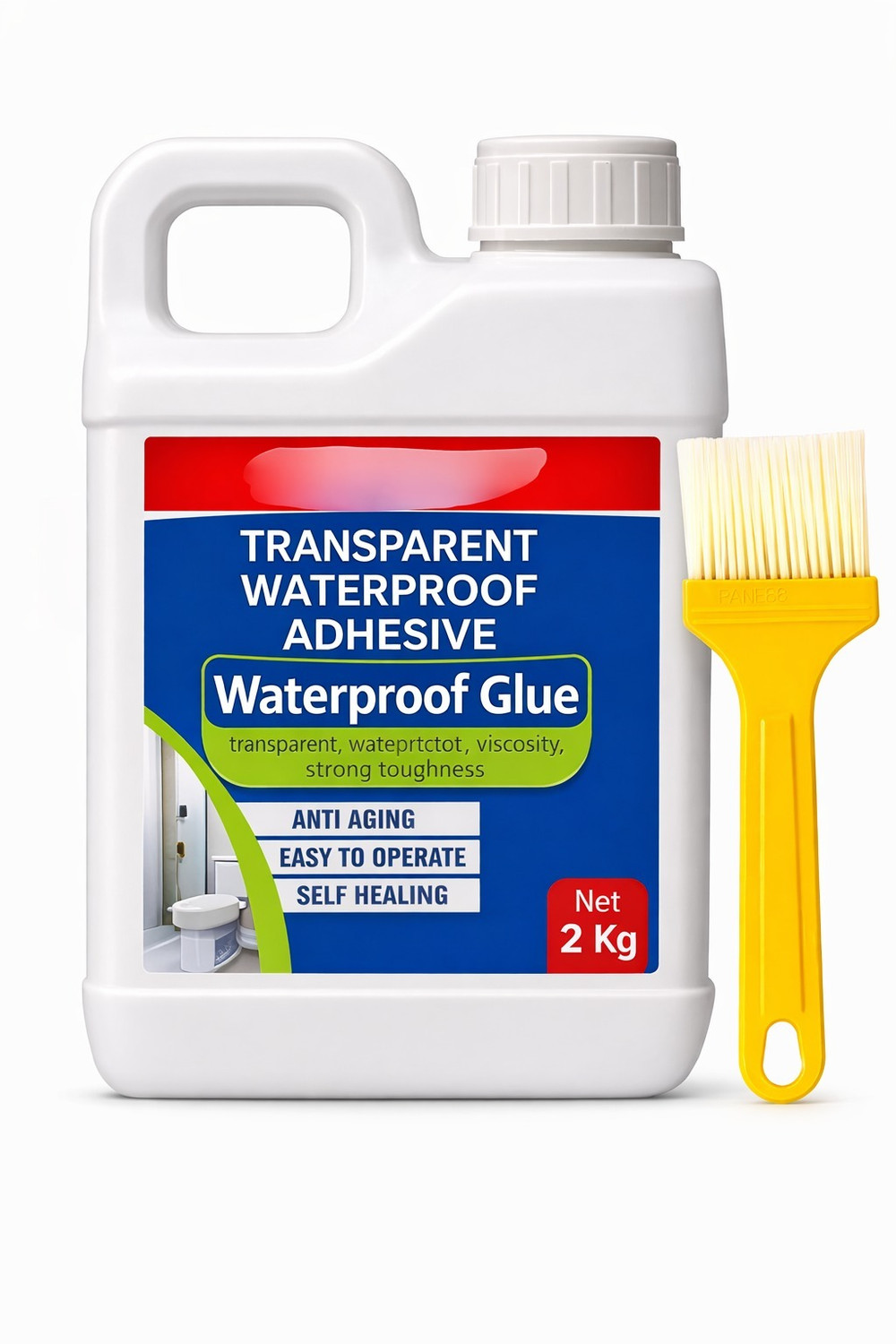 Image of STYLEORIANS Waterproof Glue Clear Gel Bathroom Roof Top Concrete No Leak Adhesive (2 KG) Adhesive
