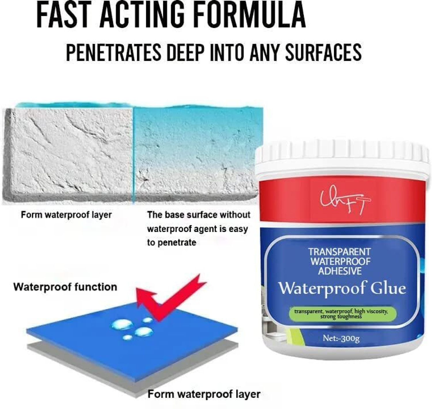 Image of Dykidrah Transparent Waterproof Glue ,Leak Repair Indoor and Outdoor Coating Crack Filler