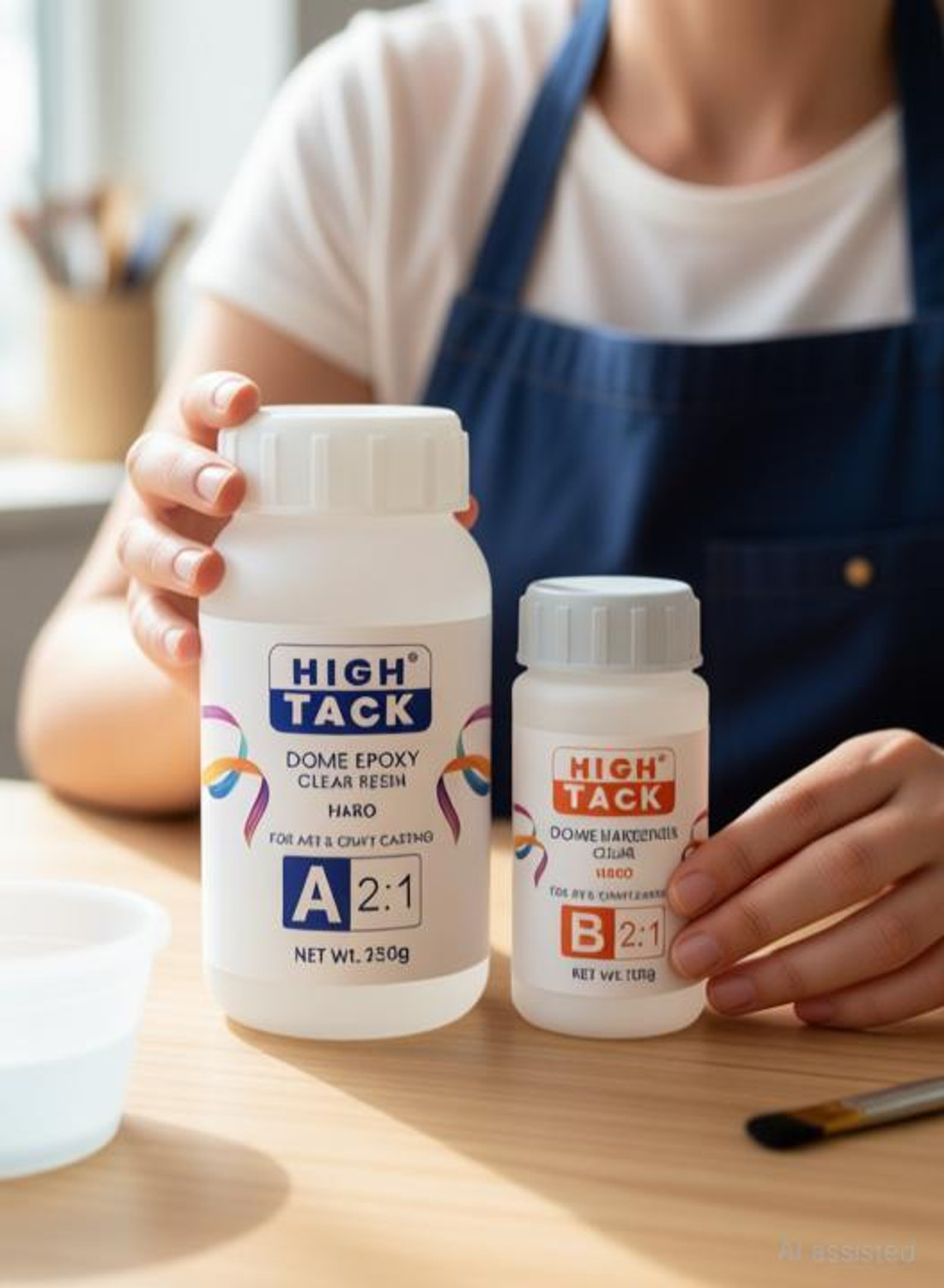 Image of High Tack Dome Epoxy Clear Resin Kit 2:1 Ratio | For Art and Craft Casting 250g+125g. Adhesive