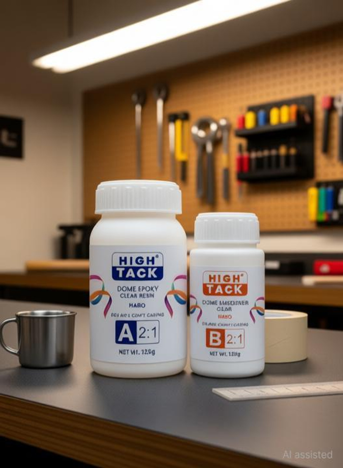 Image of High Tack Dome Epoxy Clear Resin Kit 2:1 Ratio | For Art and Craft Casting 250g+125g. Adhesive