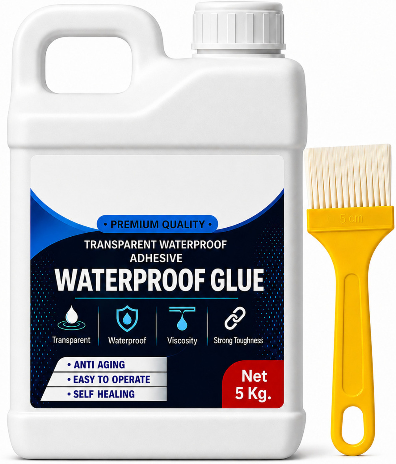 Image of Yugam Kiyano Glue Clear Gel Bathroom Roof Top Concrete No Leak Adhesive (5 KG) Adhesive