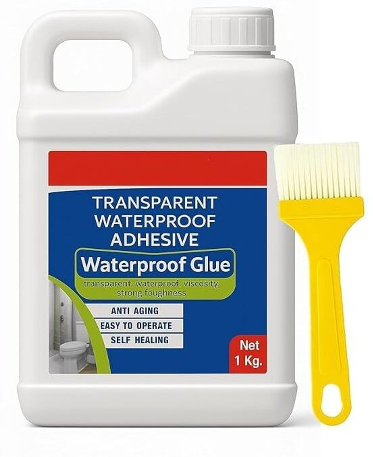 Image of knh mart Waterproof Glue Clear Gel Bathroom Roof Top Concrete No Leak Adhesive (1 KG) Adhesive
