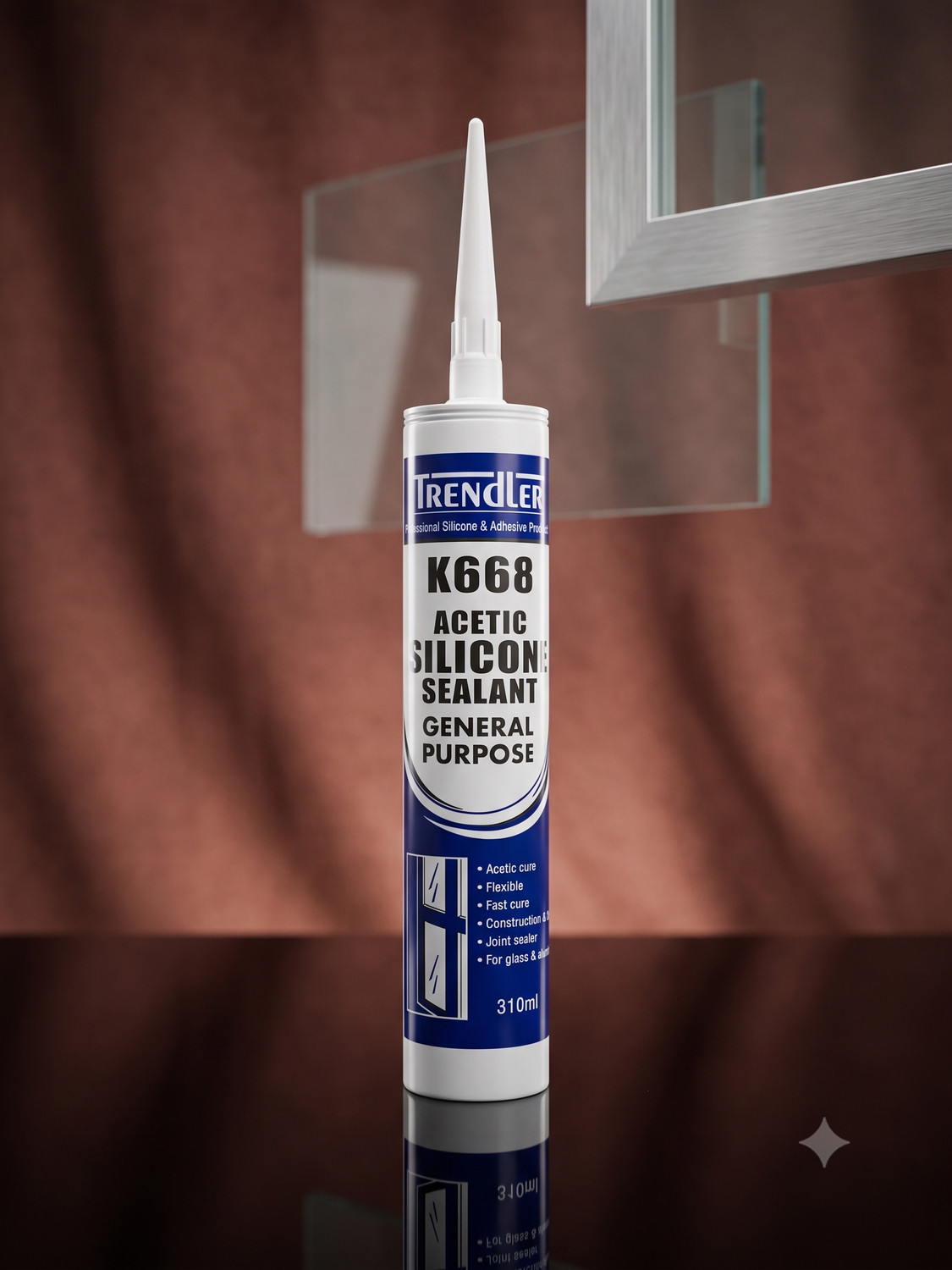Image of TRENDLER Clear Silicone Caulk for Kitchen & Bathroom - Silicone Sealant, 5X Stronger Adhesive