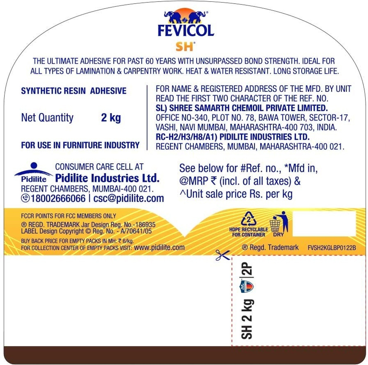 Image of FEVICOL SH - Ultimate Woodworking - Pasting Wood, Laminate, MDF, Particleboard Adhesive